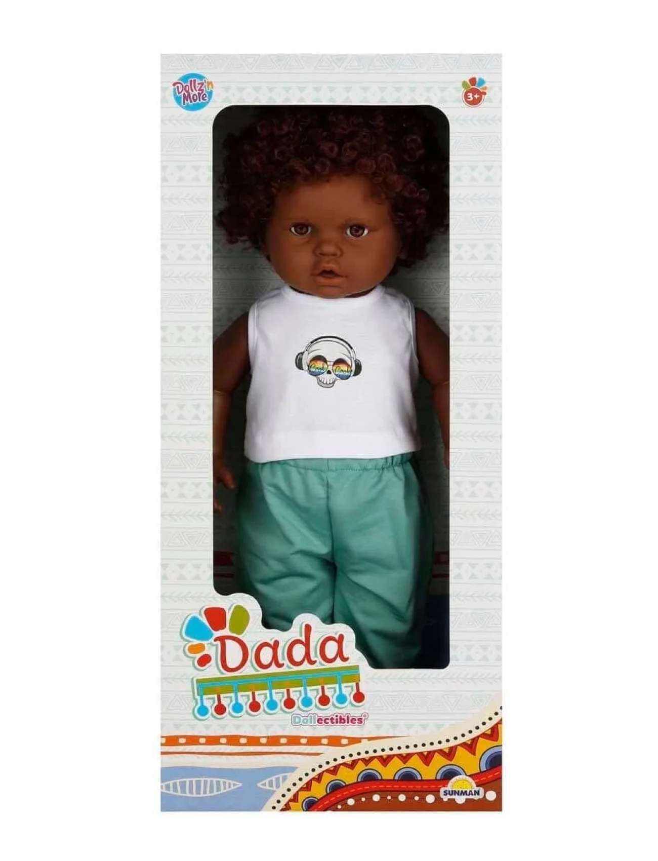 1060091 Dada Kıvırcık Saçlı Bebek 60 cm -Sunman