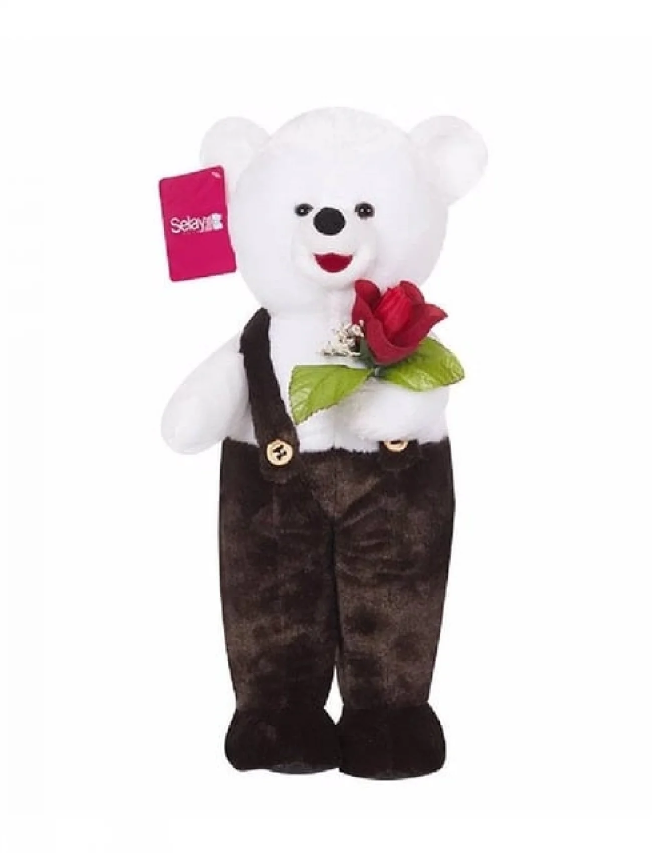 1076K ÇİÇEKLİ TULUMLU AYICIK 115 CM KAHVERENGİ