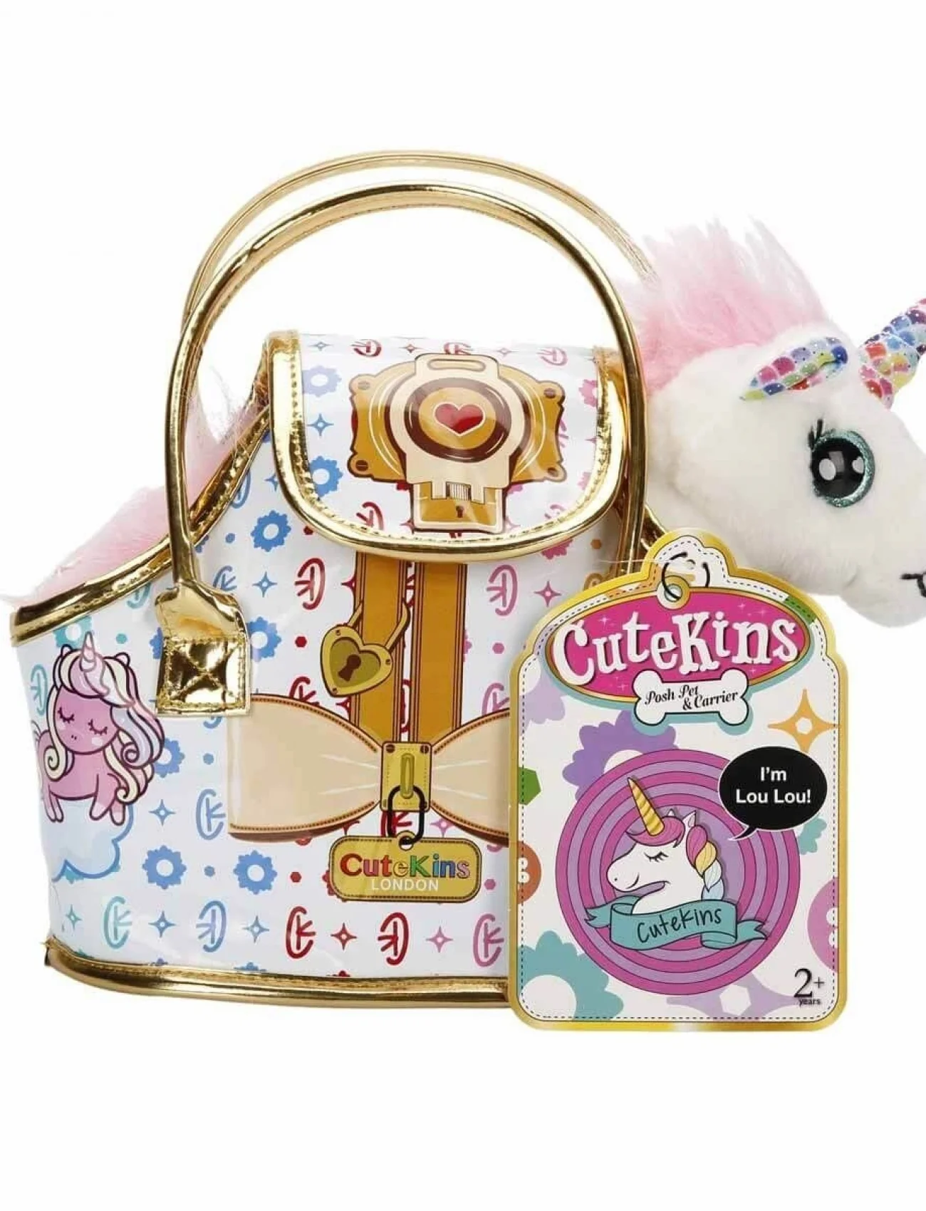 10873 Cutekins Taşıma Çantalı Peluş Unicorn Lou Lou -Sunman