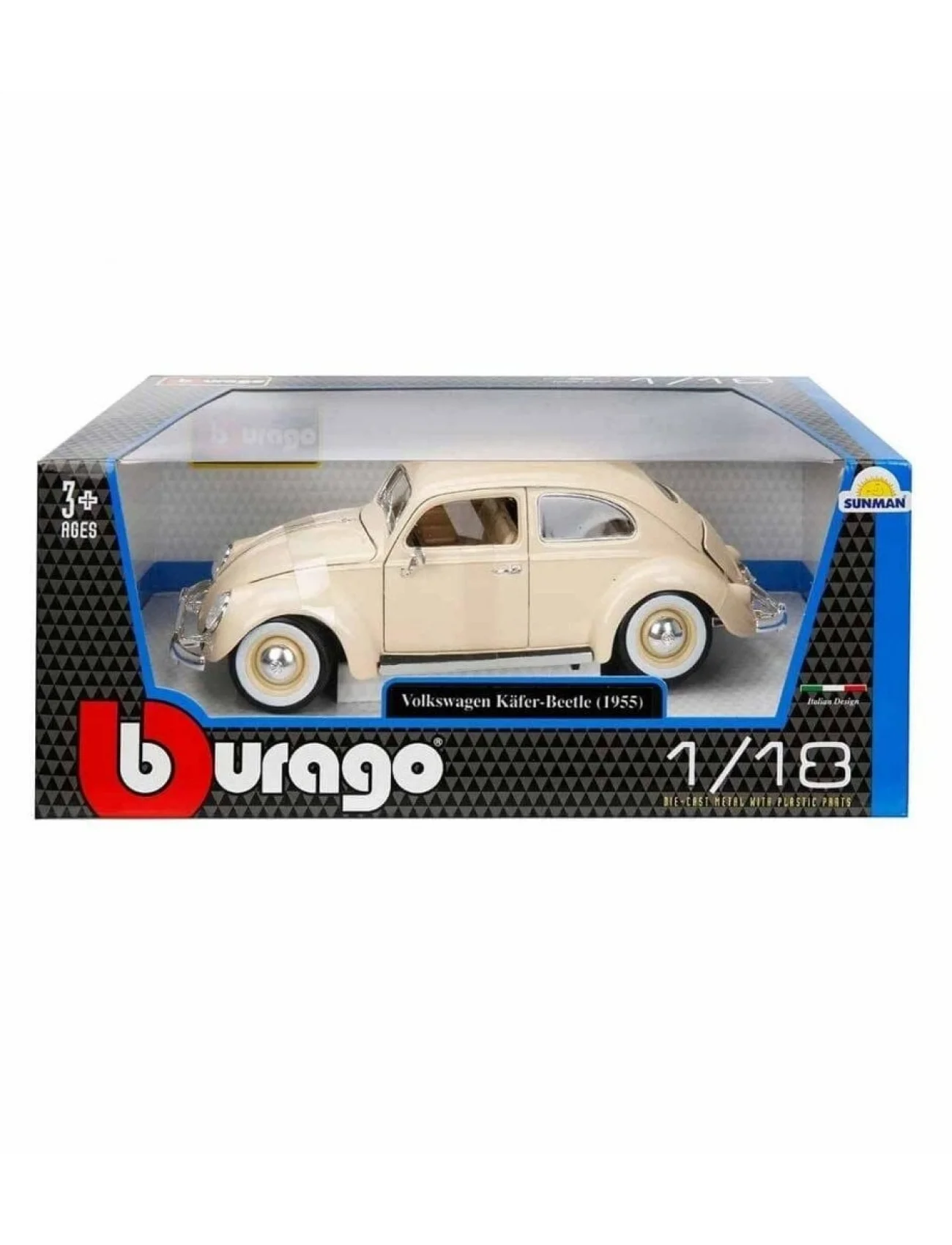 12029 Sunman, 1:18 Volkswagen Kafer Beetle 1955 Model Araba