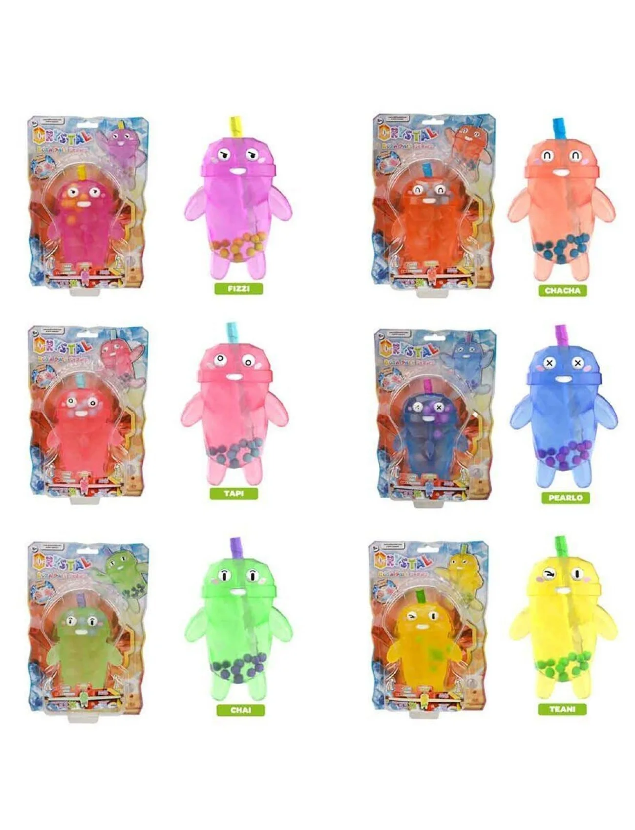 12387 SUN-BTF-FİGÜR BUBBLE TEA CRYSTAL BOBA PALS SERIES 14CM 6A