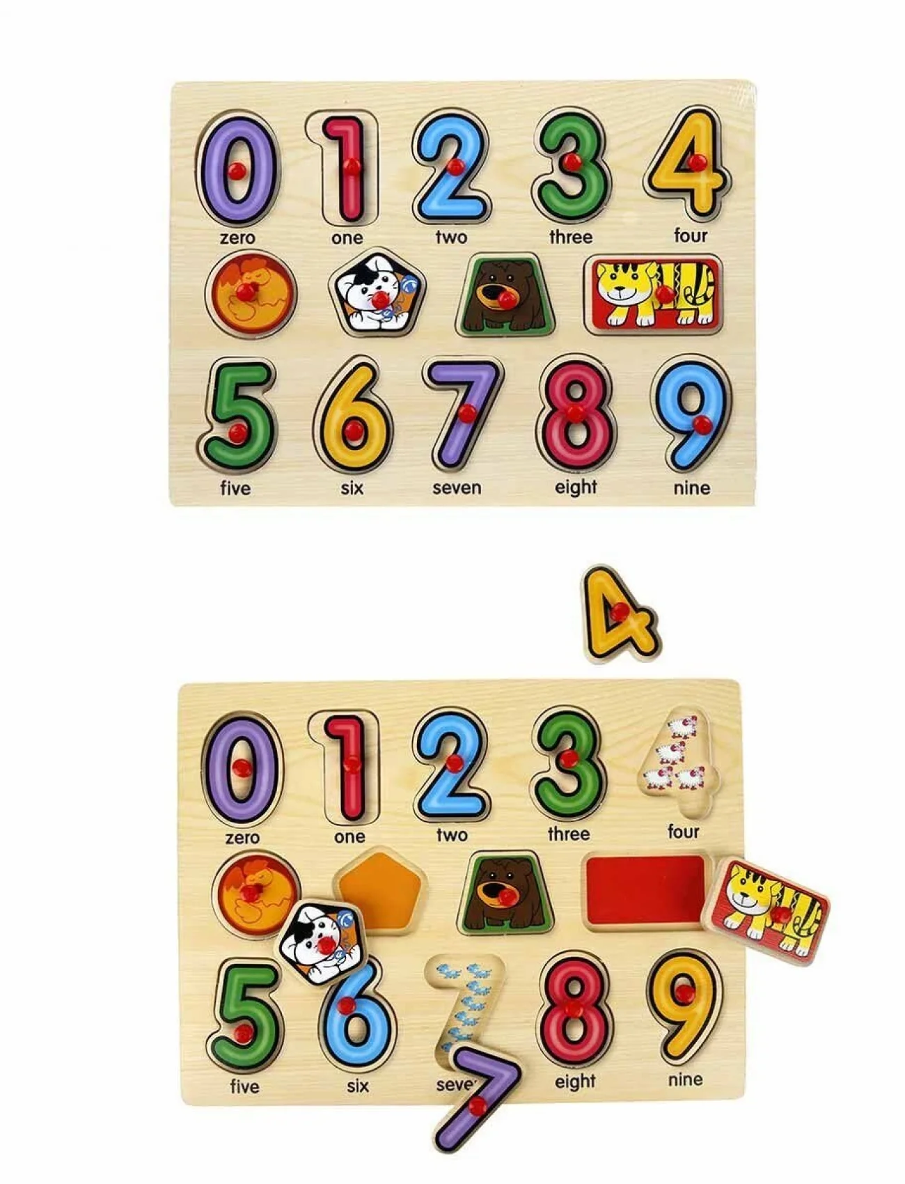 130444 Ahşap Raptiyeli Puzzle Saat