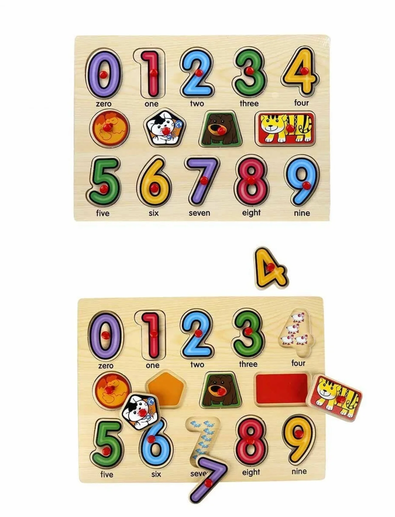 130444 Ahşap Raptiyeli Puzzle Saat