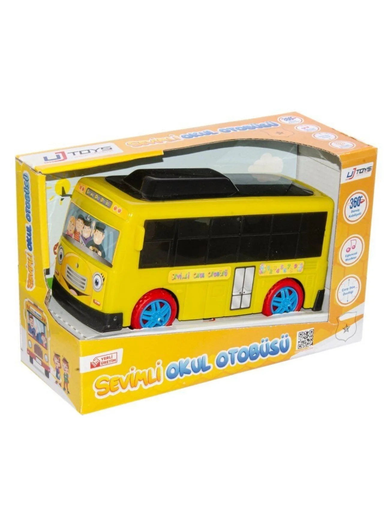 150003 Çarp Dön Sesli Okul Otobüsü Sarı/Kırmızı