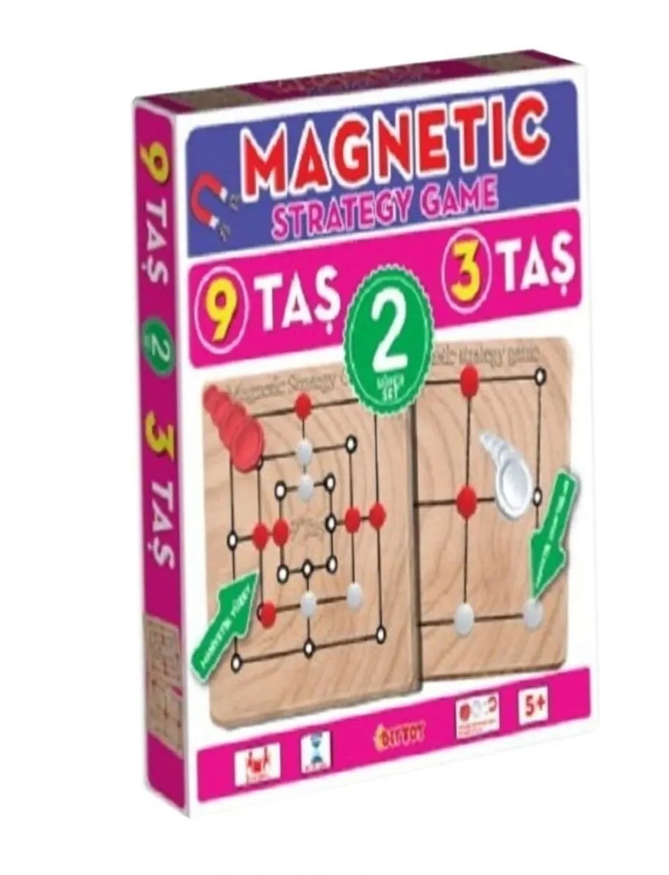 1531549 Manyetik Strateji Oyunları 9 Taş + 3 Taş -Dıytoy