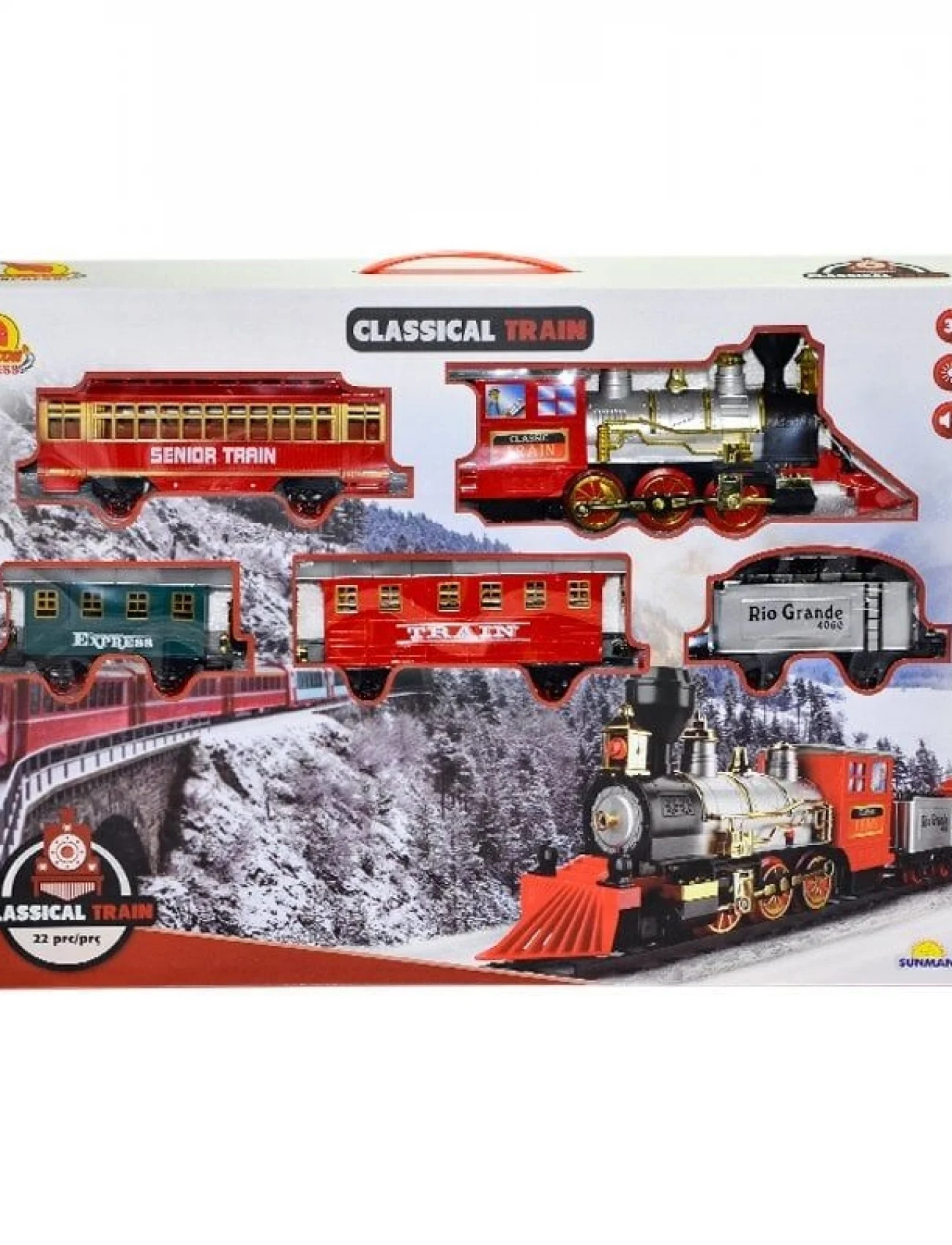1553 Klasik Tren Seti Sesli ve Işıklı 22 Parça