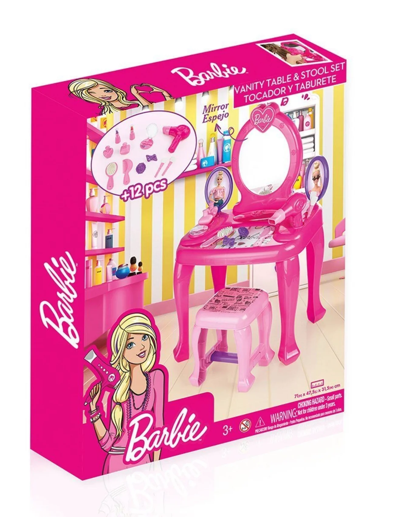 1609 Barbie Ayaklı Makyaj Masası ve Sandalye Seti - Dolu