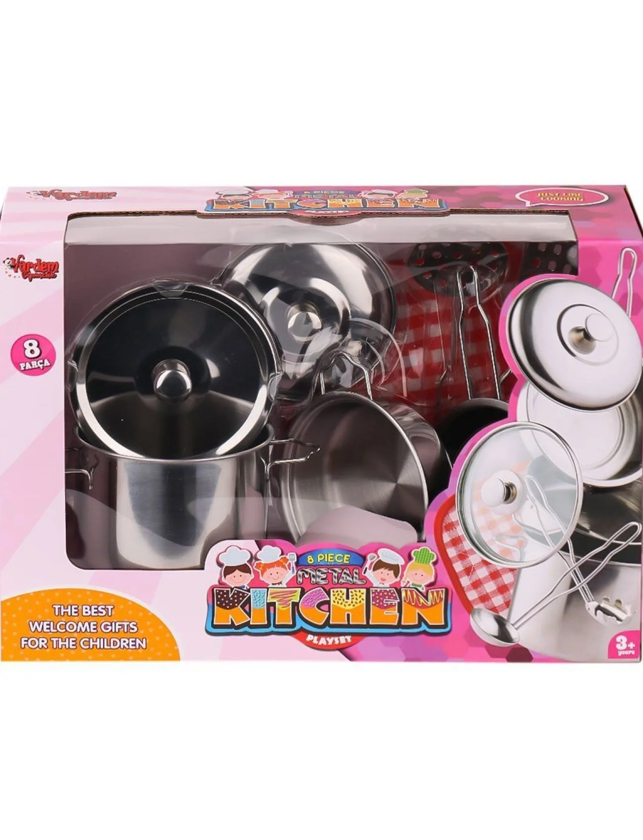 1818-3 Çelik Tencere Tava Seti 8 Parça -Vardem Oyuncak