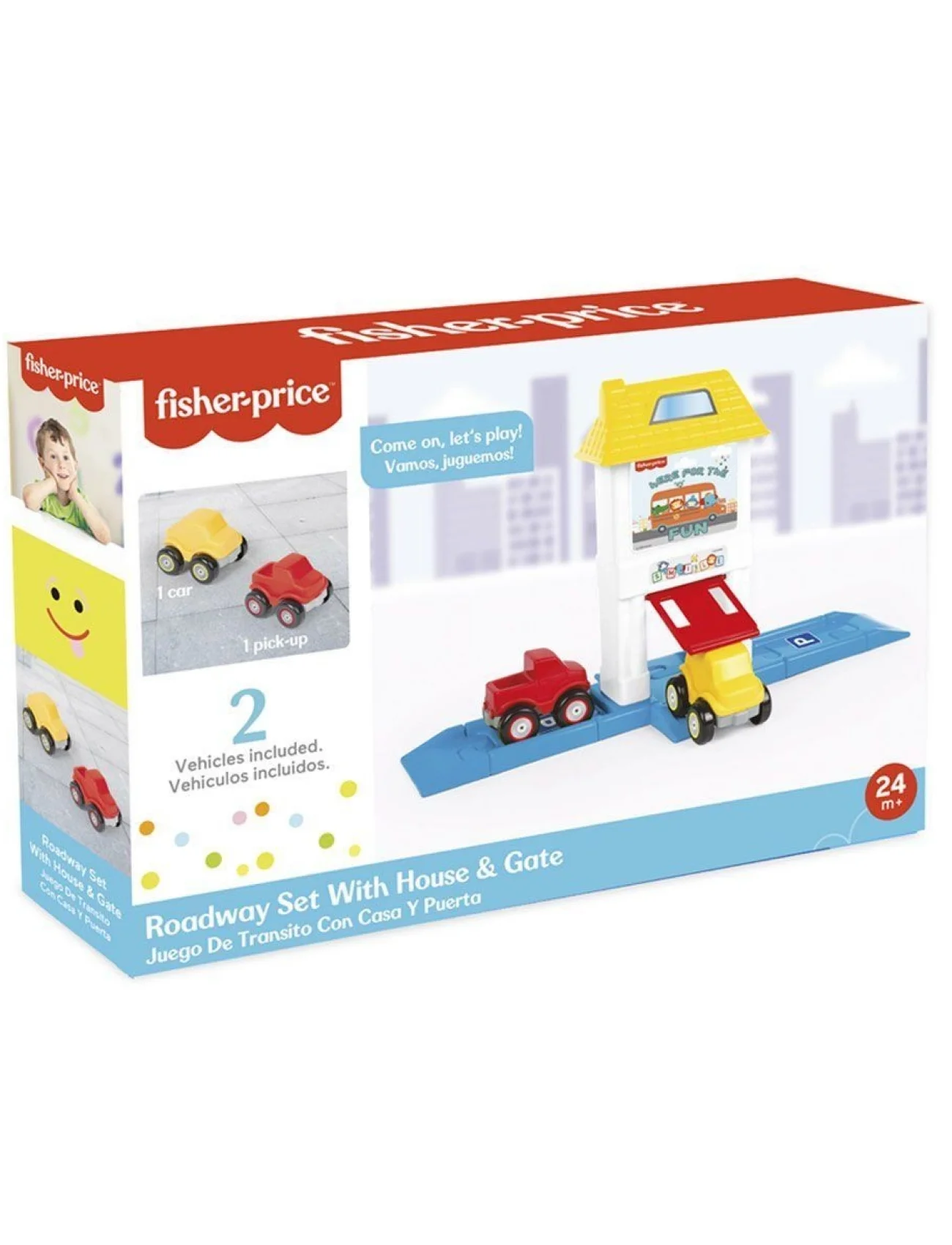 1824 FISHER PRICE ROADWAY SET with HOUSE - G
