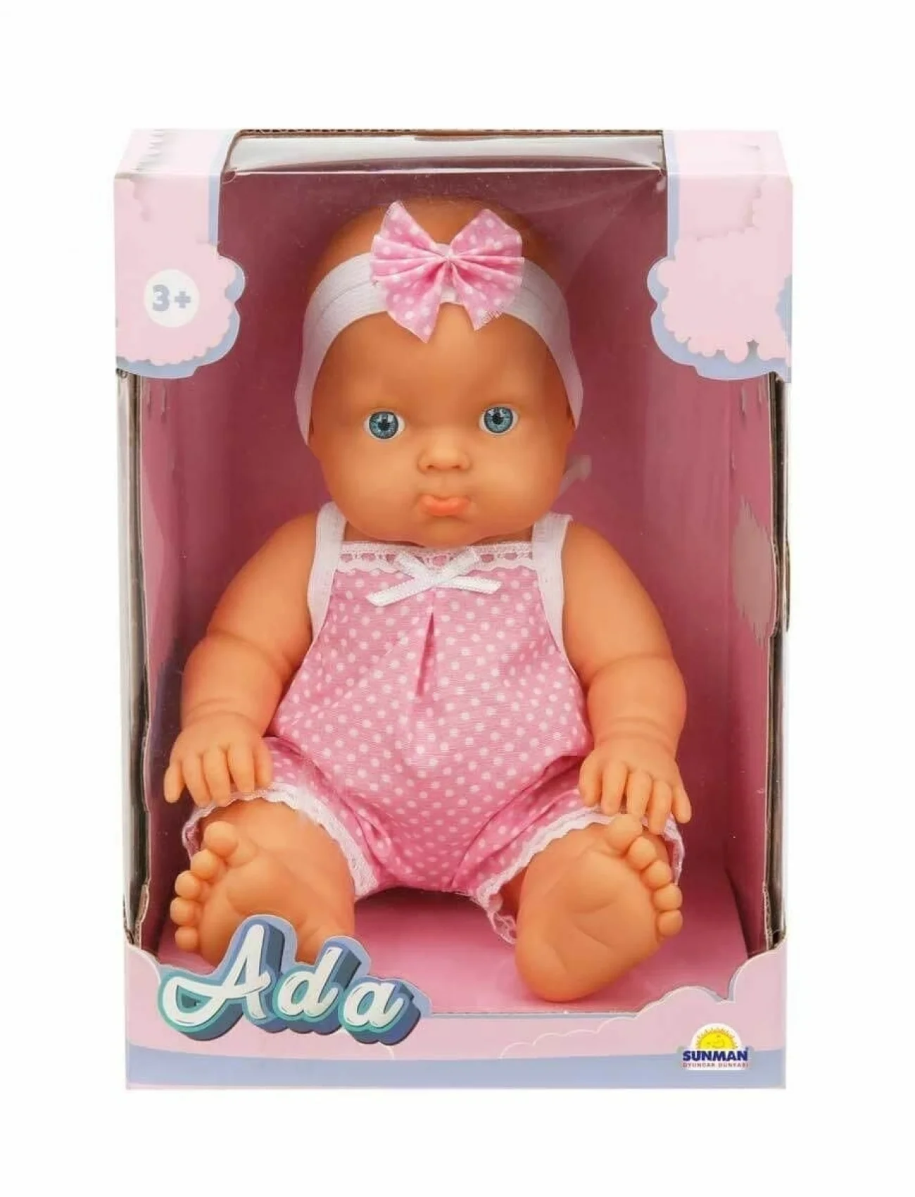 20030 SUN-SABC-DZM-2 Asortili Saçsız Ada Bebek 23cm