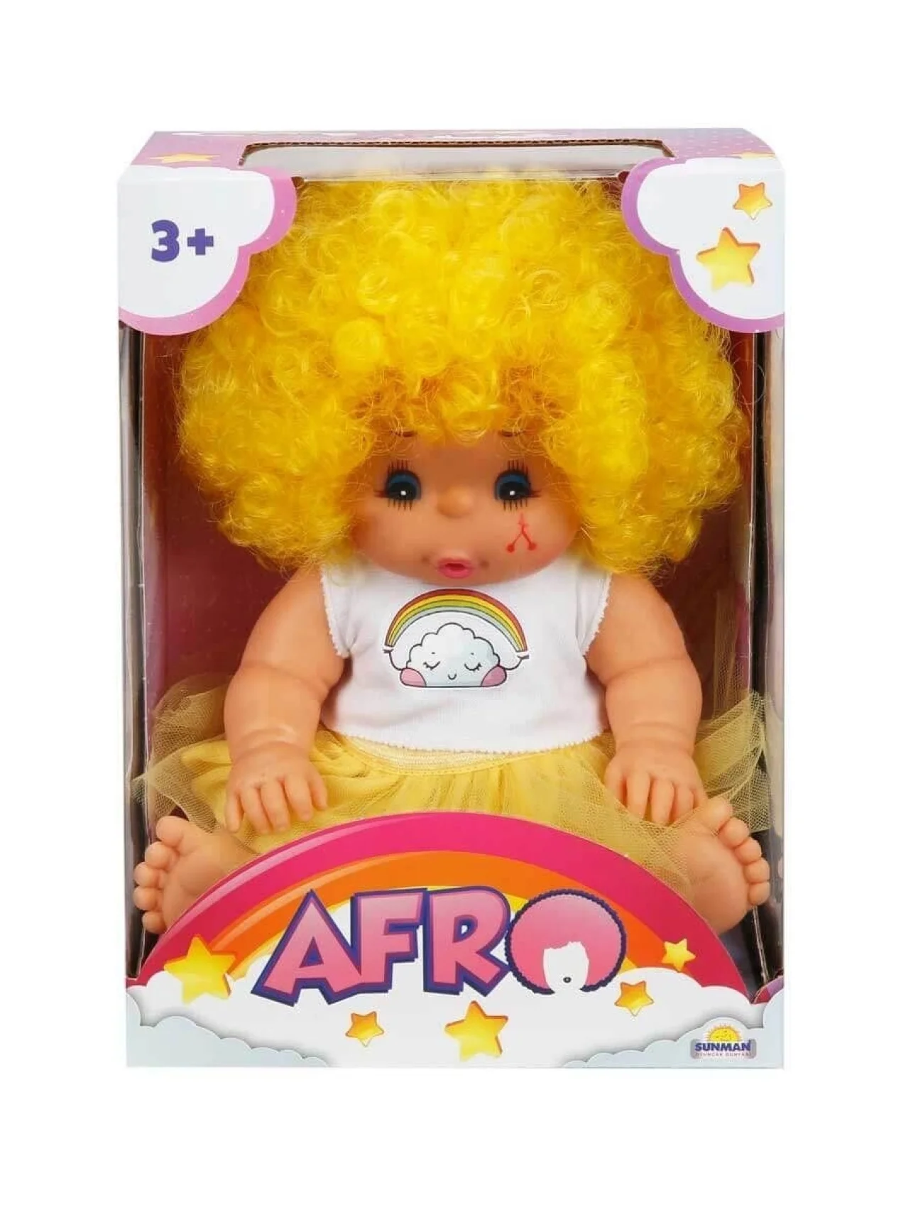 20040 Afro Kıvırcık Saçlı Bebek 23 cm -Sunman