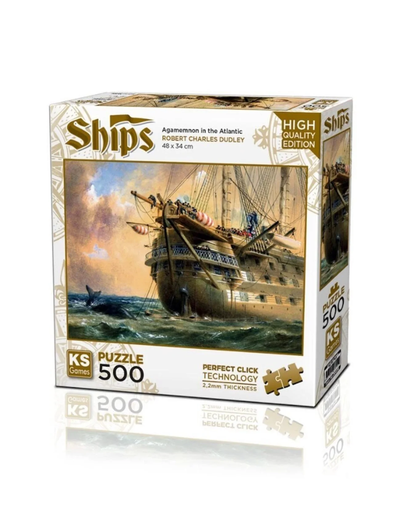 20050 HMS Agamemnon in Atlantic 500 Parça Puzzle -KS Puzzle