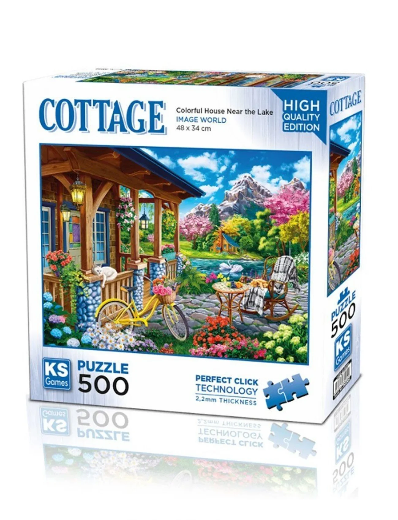 20053 Colorful House Near The Lake  500 Parça Puzzle -KS Puzzle