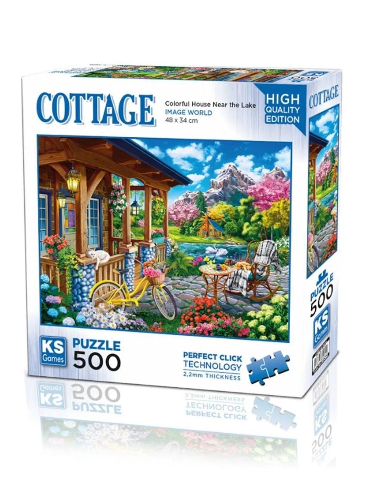 20053 Colorful House Near The Lake  500 Parça Puzzle -KS Puzzle