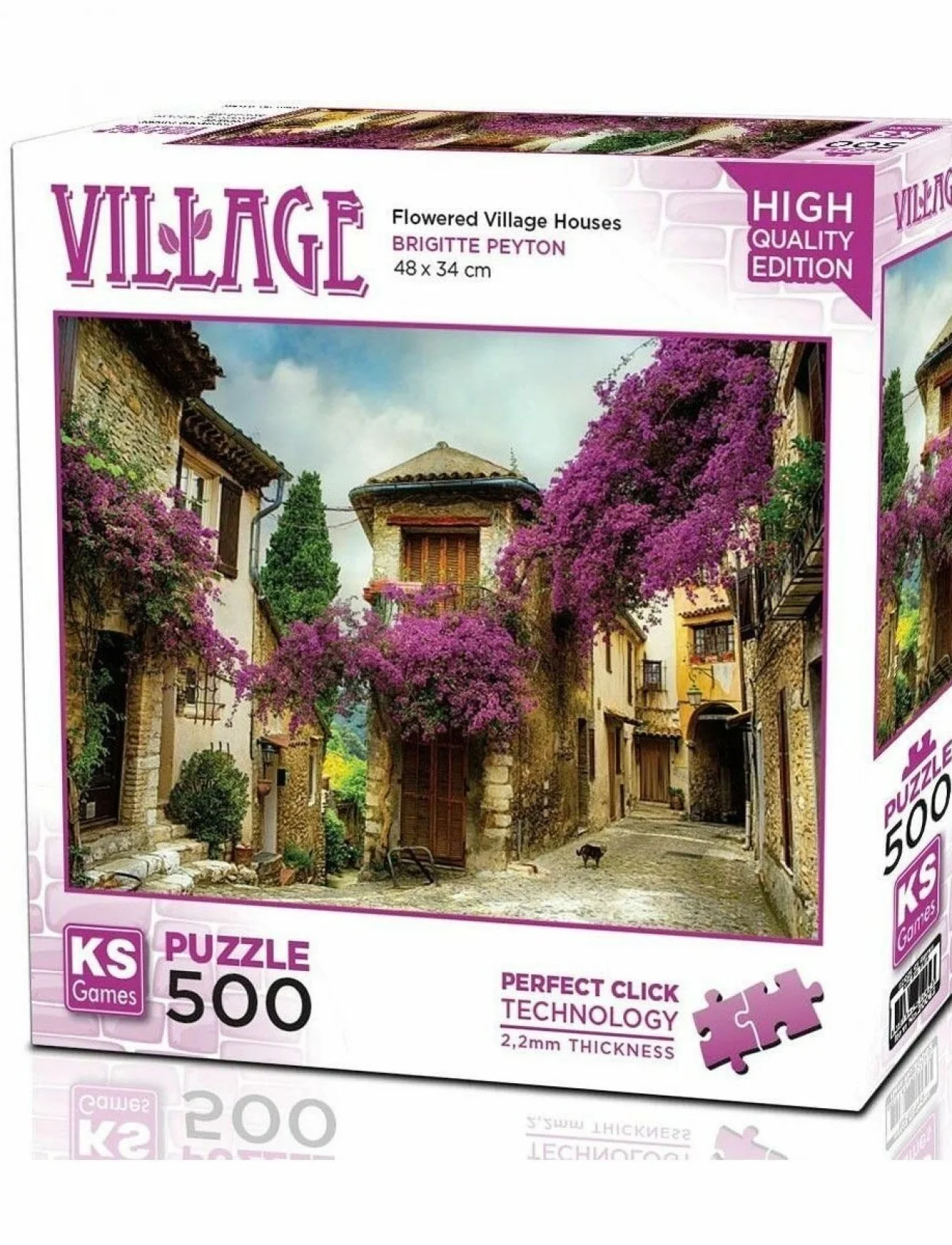 20062Flowered Village Houses 500 Parça Puzzle