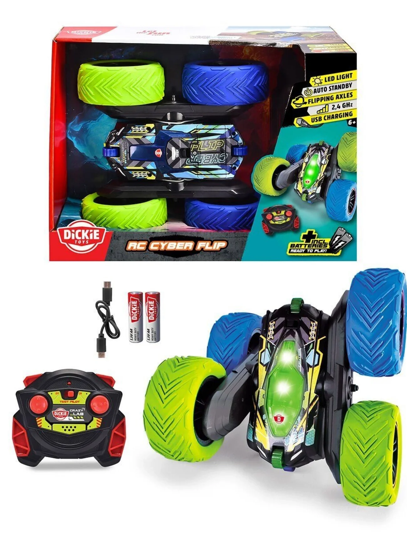 201105010 RC Dickie Uzaktan Kumandalı Akrobatik Cyber Flip Araç