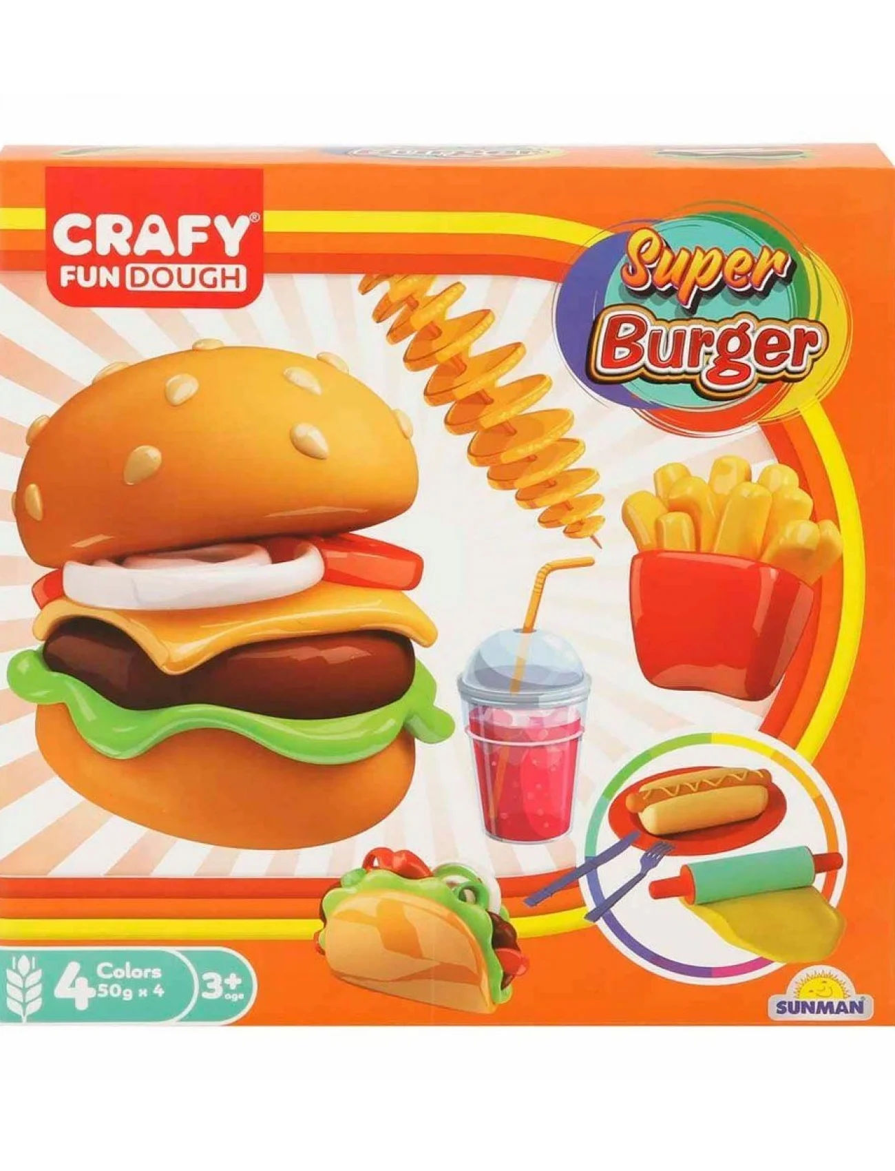 2015 Crafy Süper Burger Oyun Hamuru Seti 200 g 12 Parça