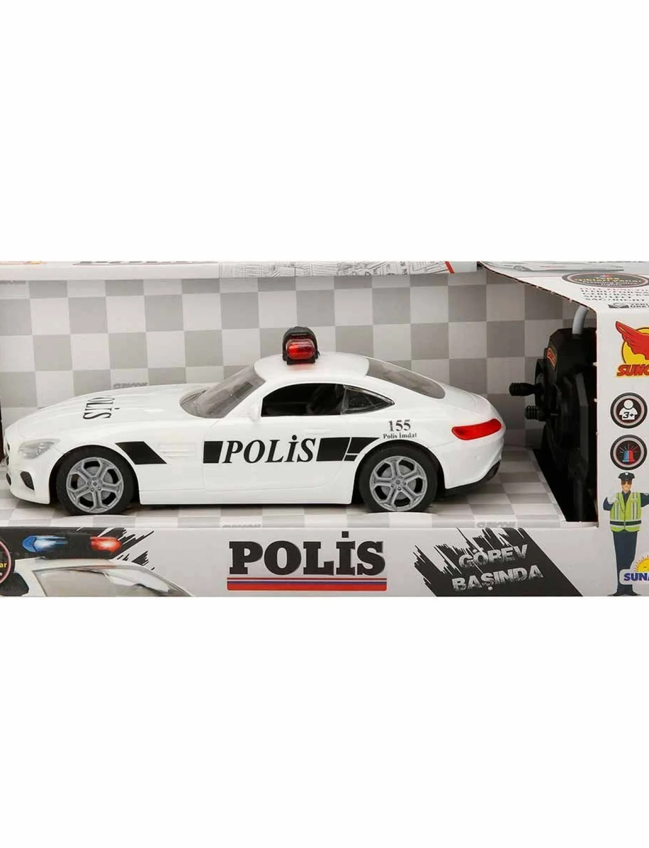 20357 Uzaktan Kumandalı Suncon Işıklı Polis Arabası 21 cm