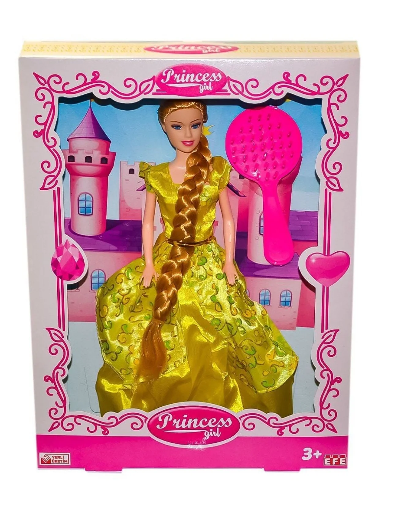 204Uzun  Örgülü Saçlı Prıncess Bebek