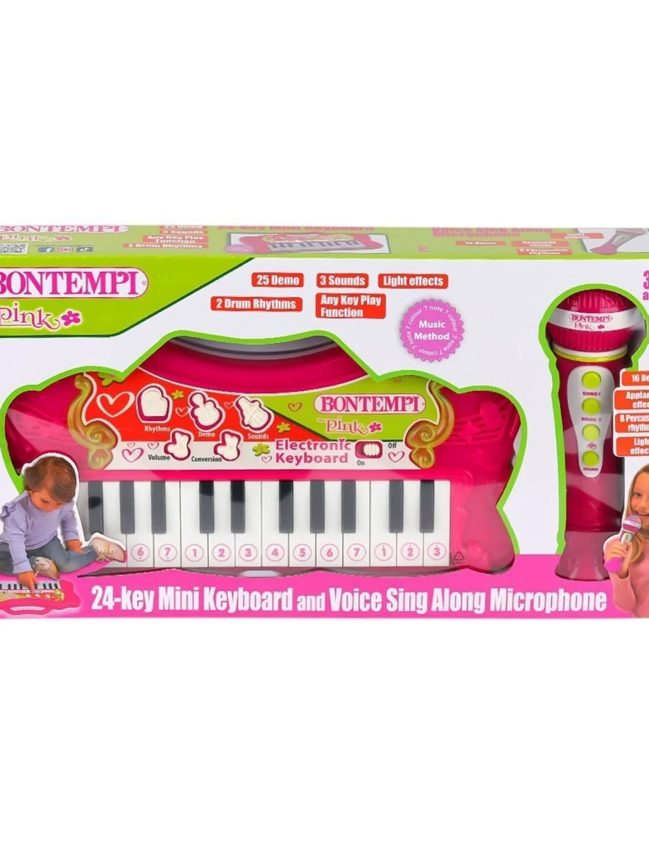 2172 Elektronik Mikrofonlu Işıklı Org 24 Tuş -Sunman