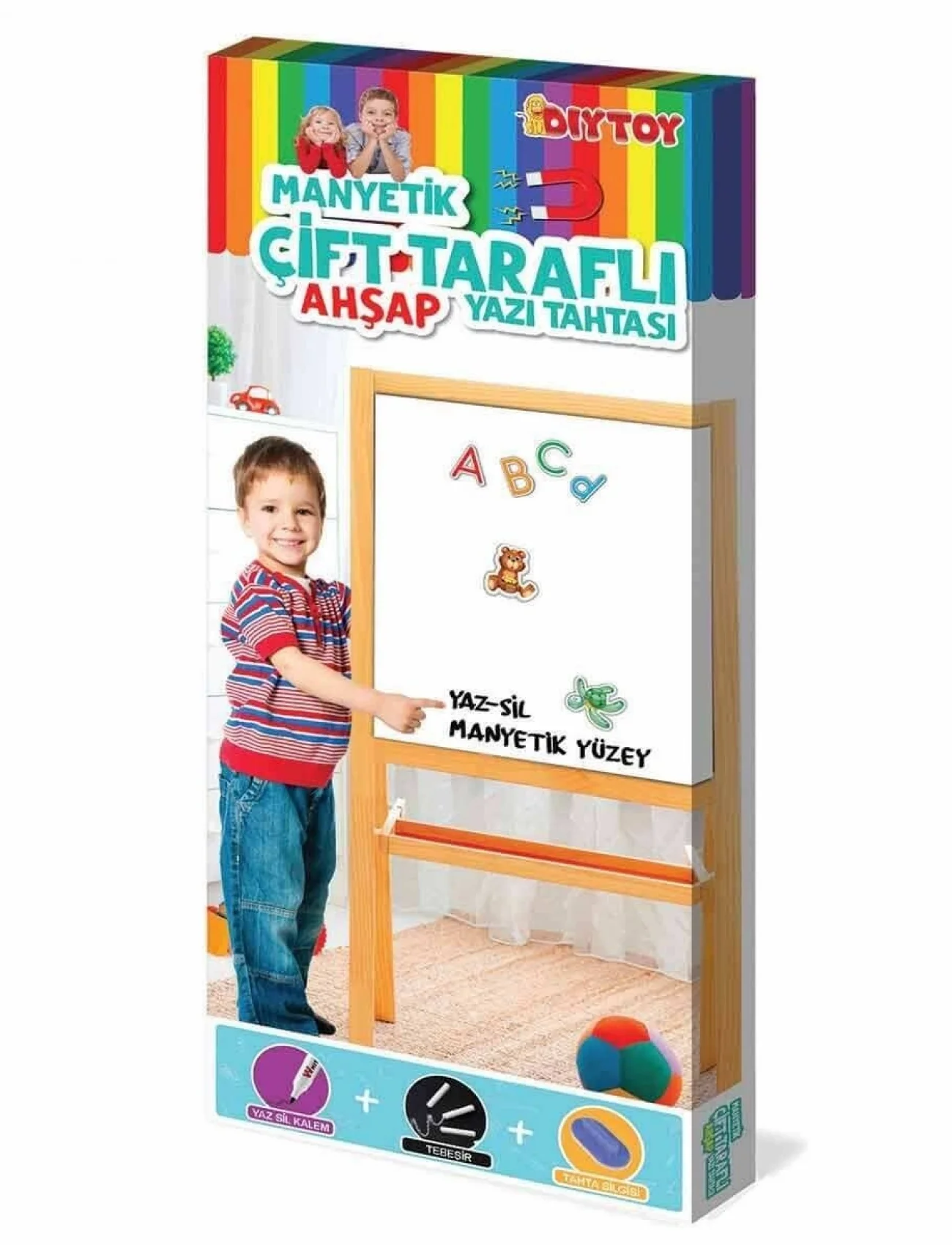 2195 AYAKLI ÇİFT TARAFLI MANYETİK AHŞAP YAZI TAHTASI