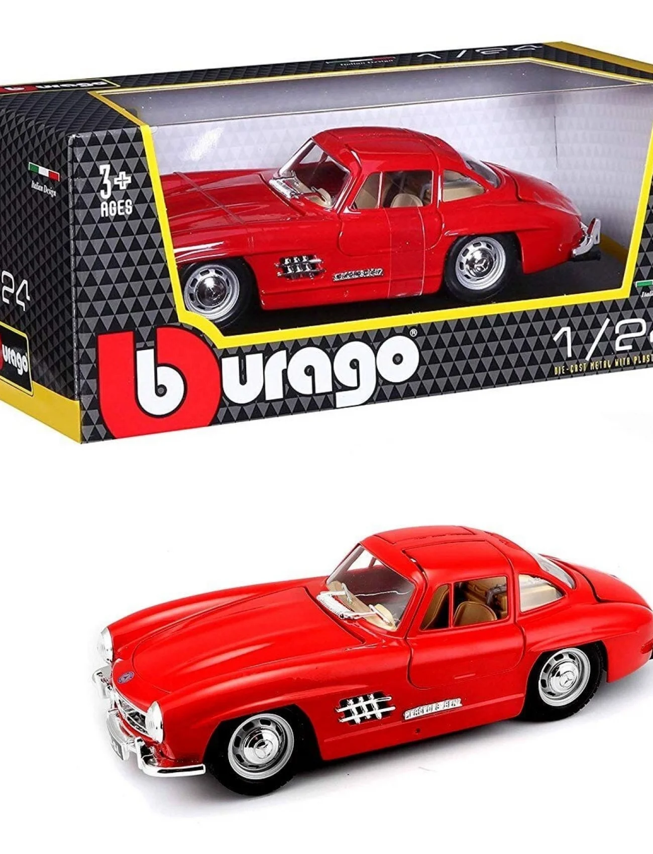 22023 Burago 1:24 Mersedes Benz 300SL 1954 Model Araba
