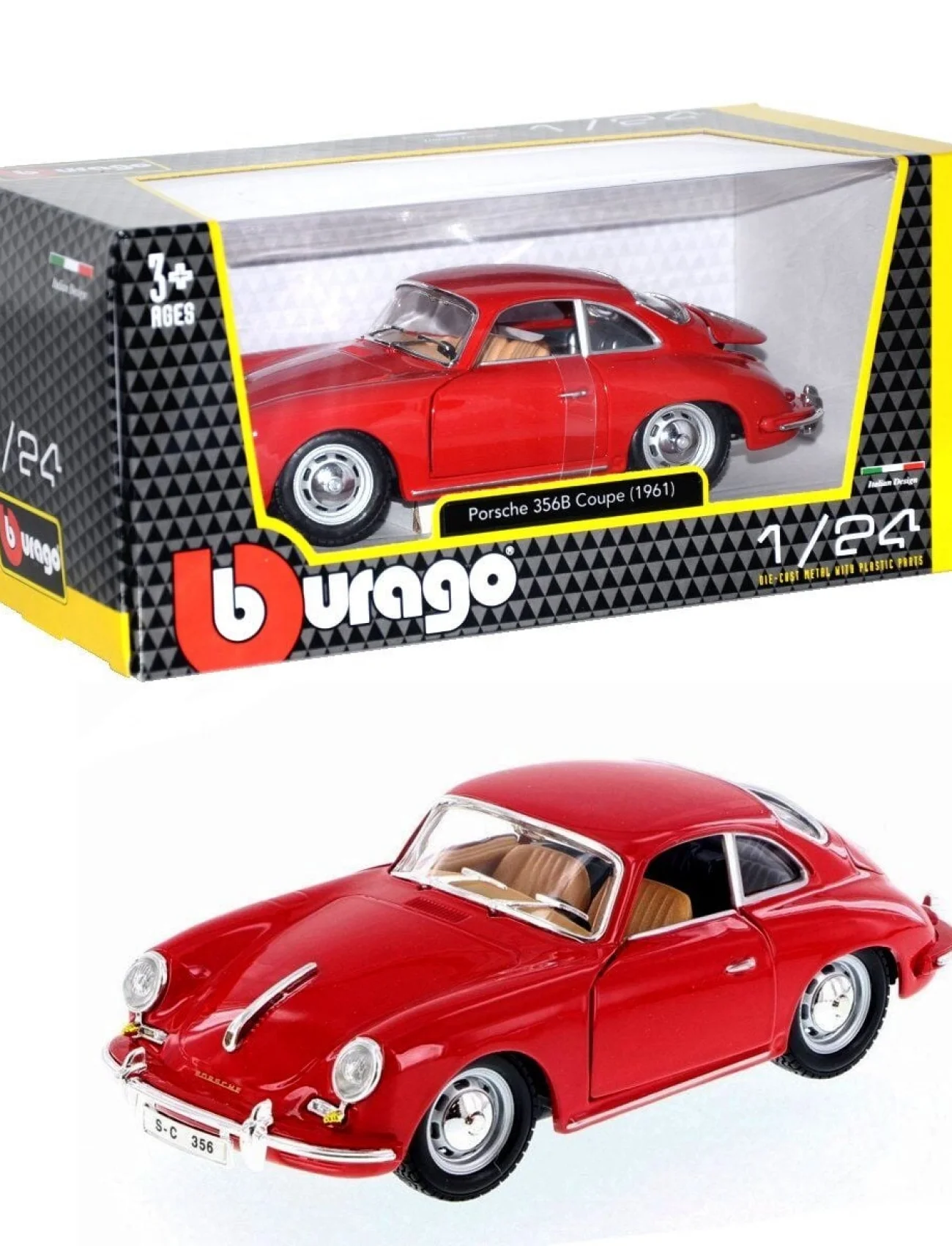22079 1:24 Porsche 356B Coupe 1961 Araba