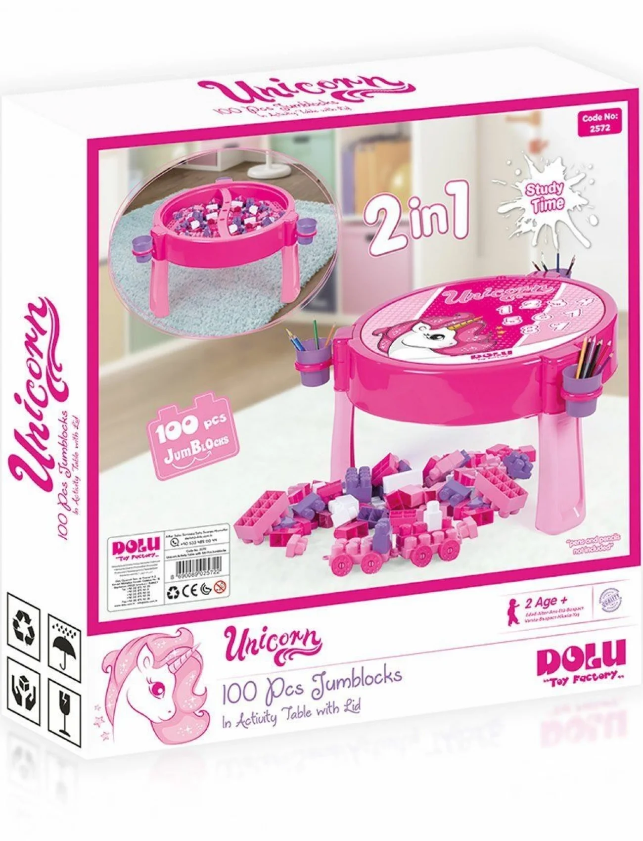 2572 UNICORN 100 PCS BLOKLU AKTIVITE MASASI MONTAJ