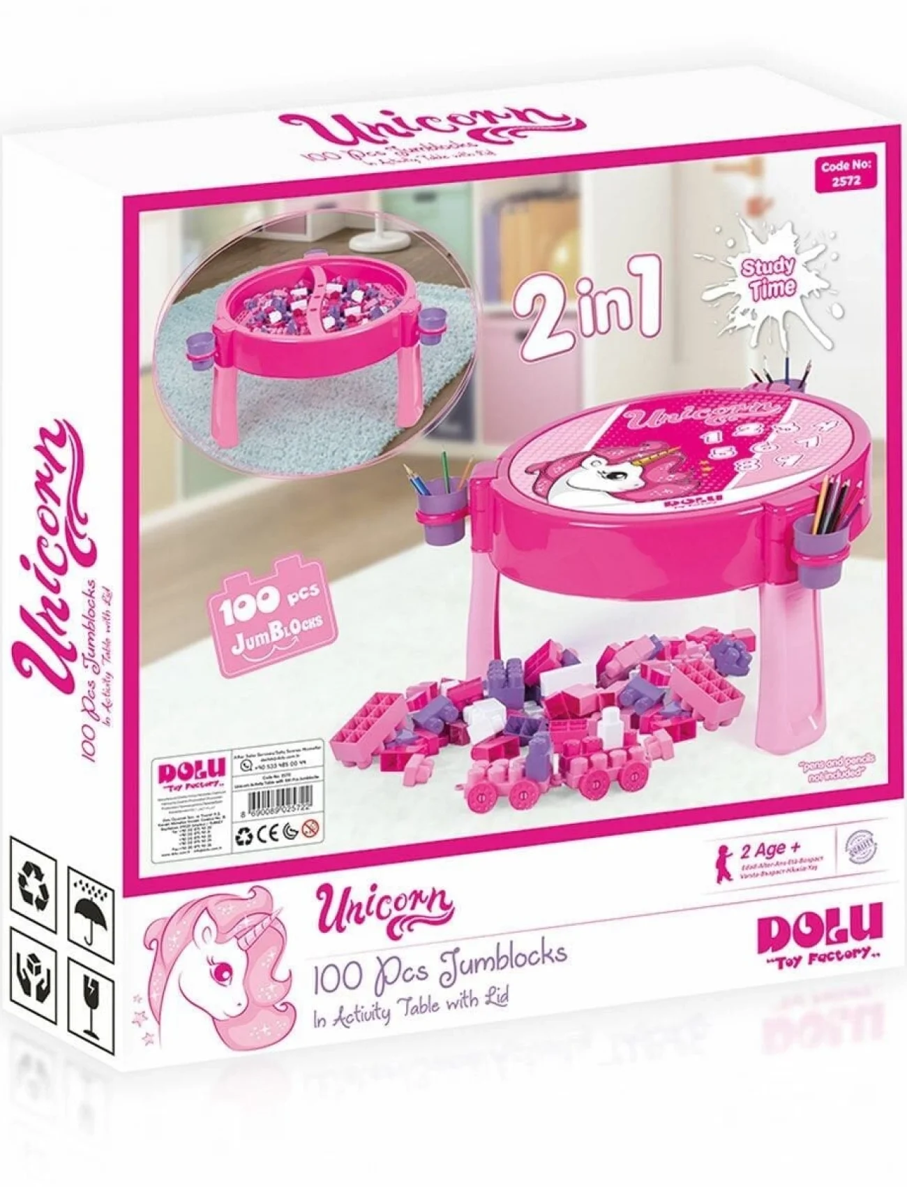 2572 UNICORN 100 PCS BLOKLU AKTIVITE MASASI MONTAJ