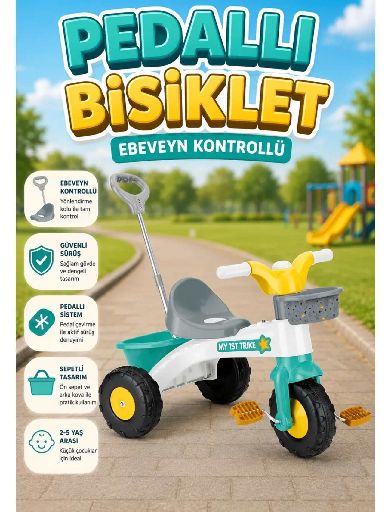 2604 Ebeveyn Kontrollü Pedallı Bisiklet -Dolu