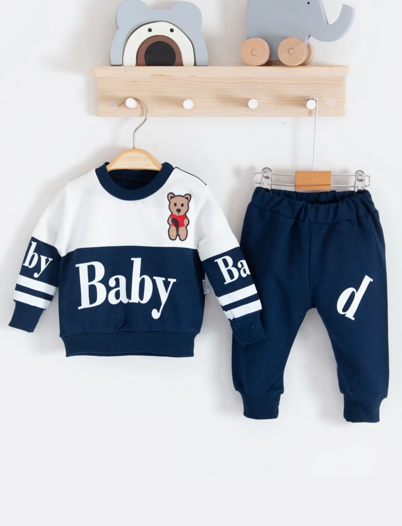 3-18 Ay Erkek Bebek Alt&Üst Takımı Baby 2li Lacivert