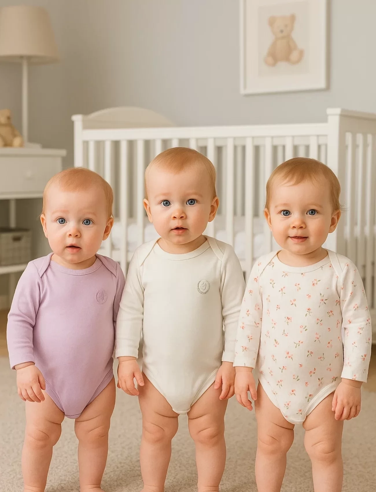 3lü Natural Bebek Kalpli Badi Zıbın - Beyaz Lila