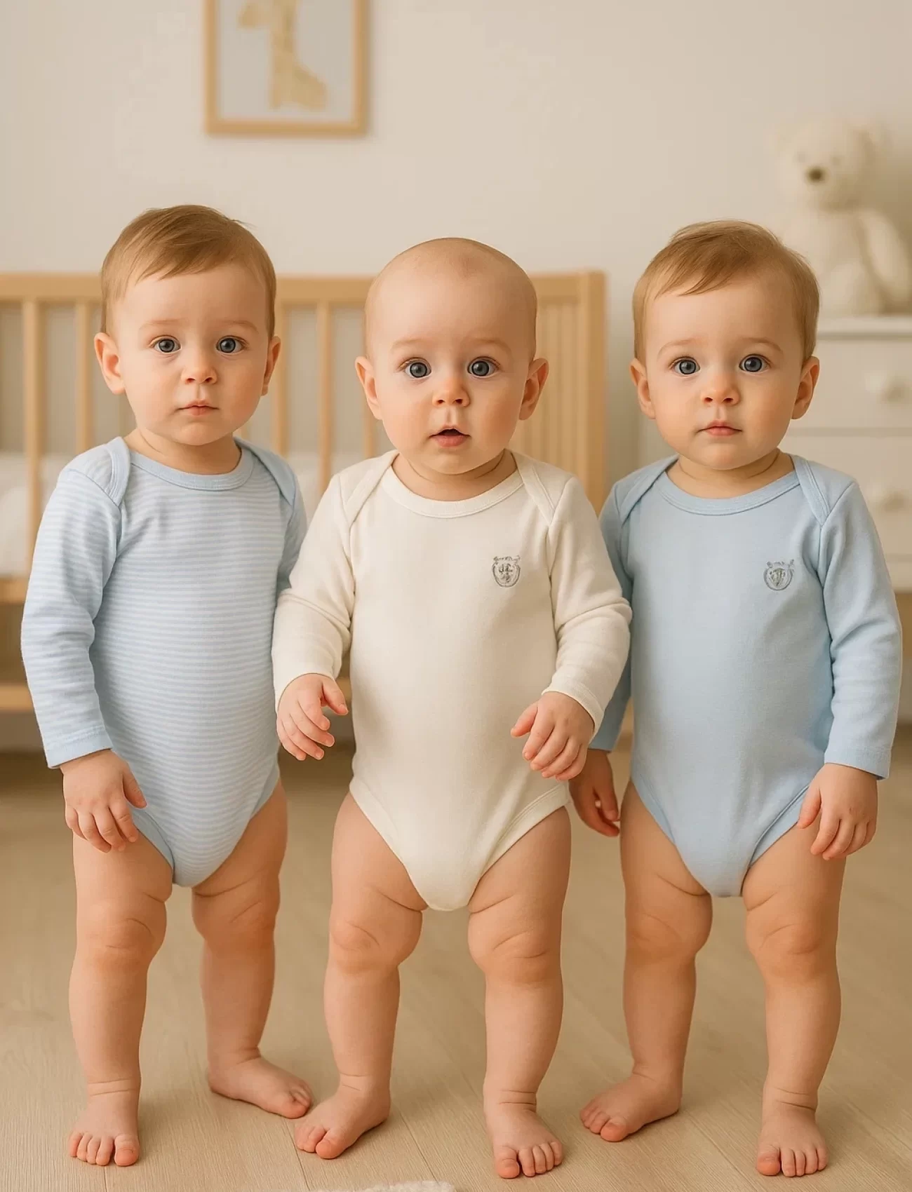 3lü Natural Bebek Kalpli Badi Zıbın - Mavi