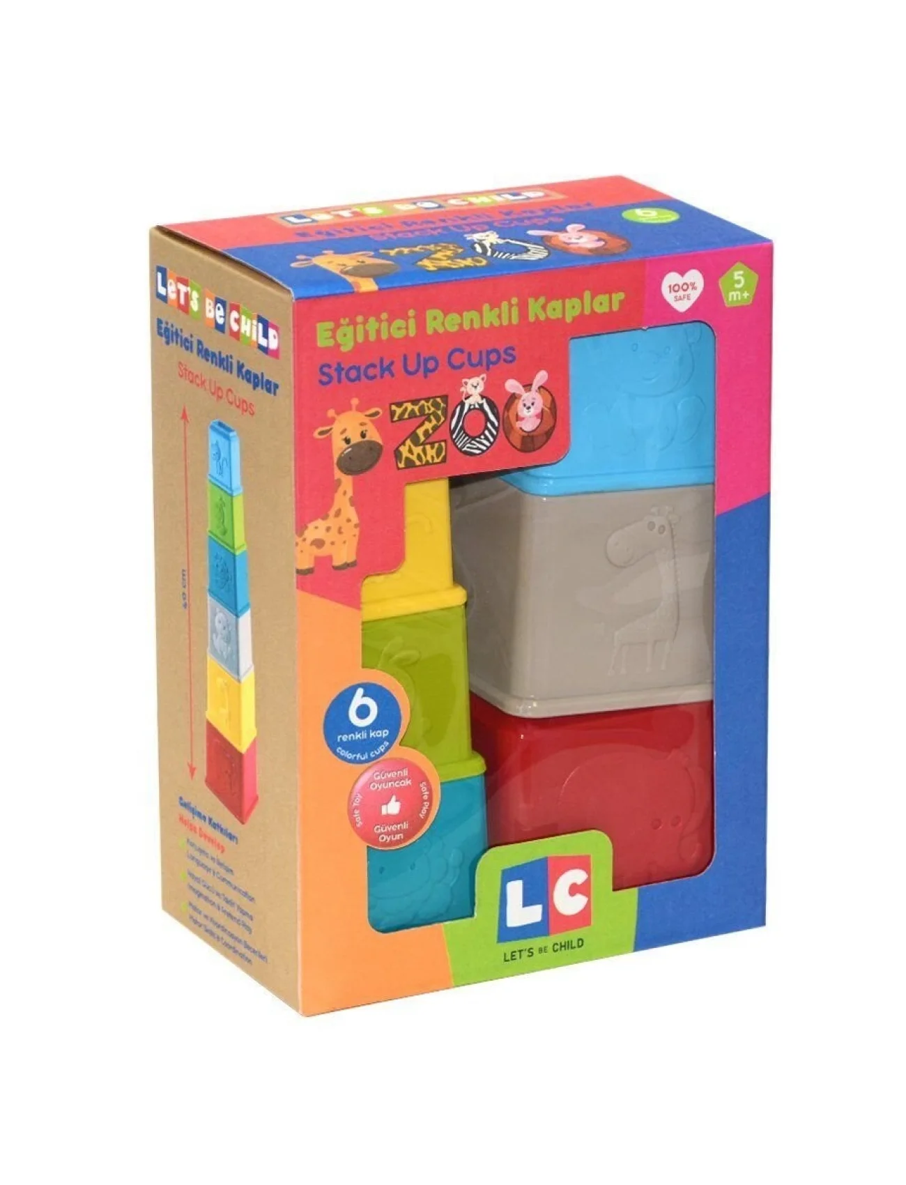30798-LC EĞİTİCİ KAPLAR RENKLİ ZOO