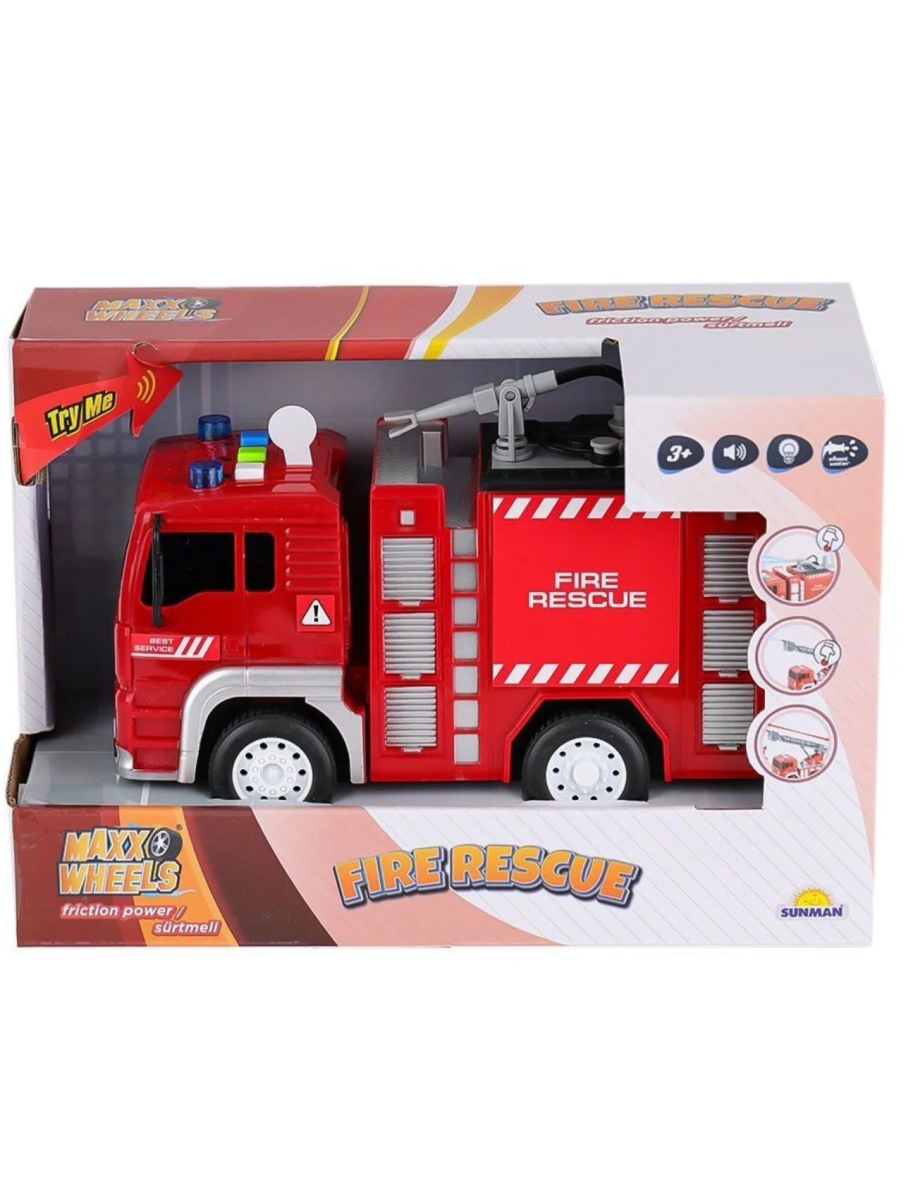 3150 Maxx Wheels Sesli ve Işıklı Su Fışkırtan İtfaiye Aracı 20 cm