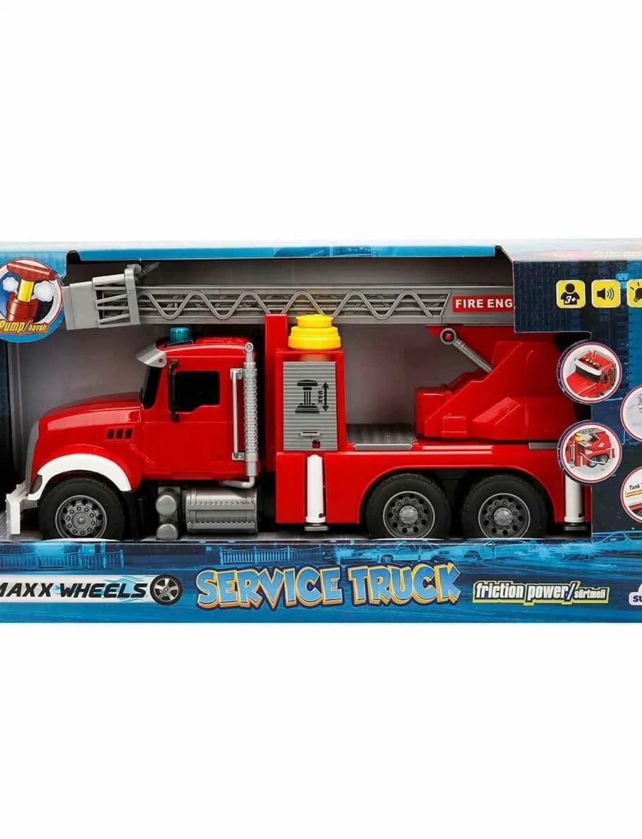 3326 Maxx Wheels Sesli ve Işıklı İtfaiye Araçları -Sunman