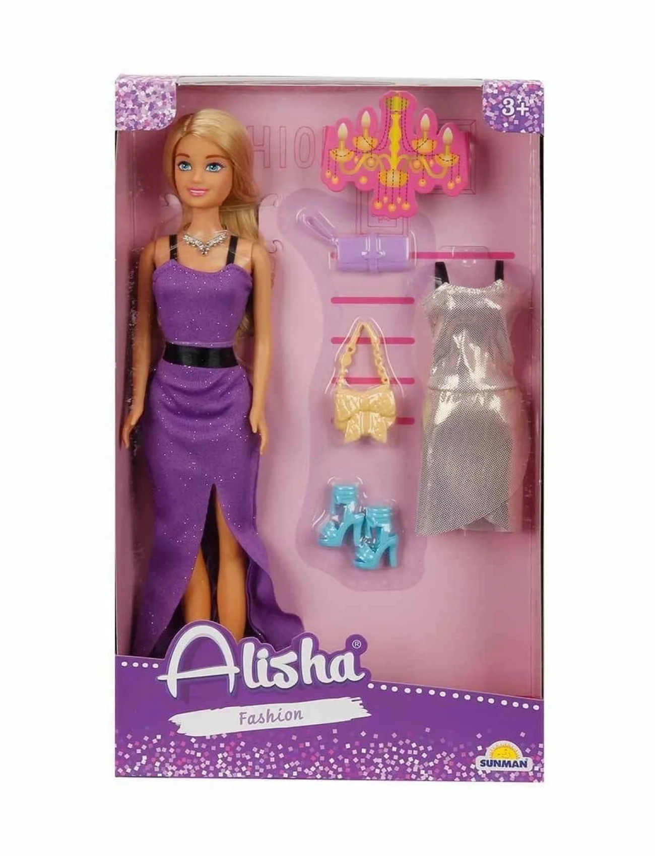 3393 SUN-RST-SIS Minik Alisha Yedek Kıyafetli Bebek Set 29 cm - Sunman