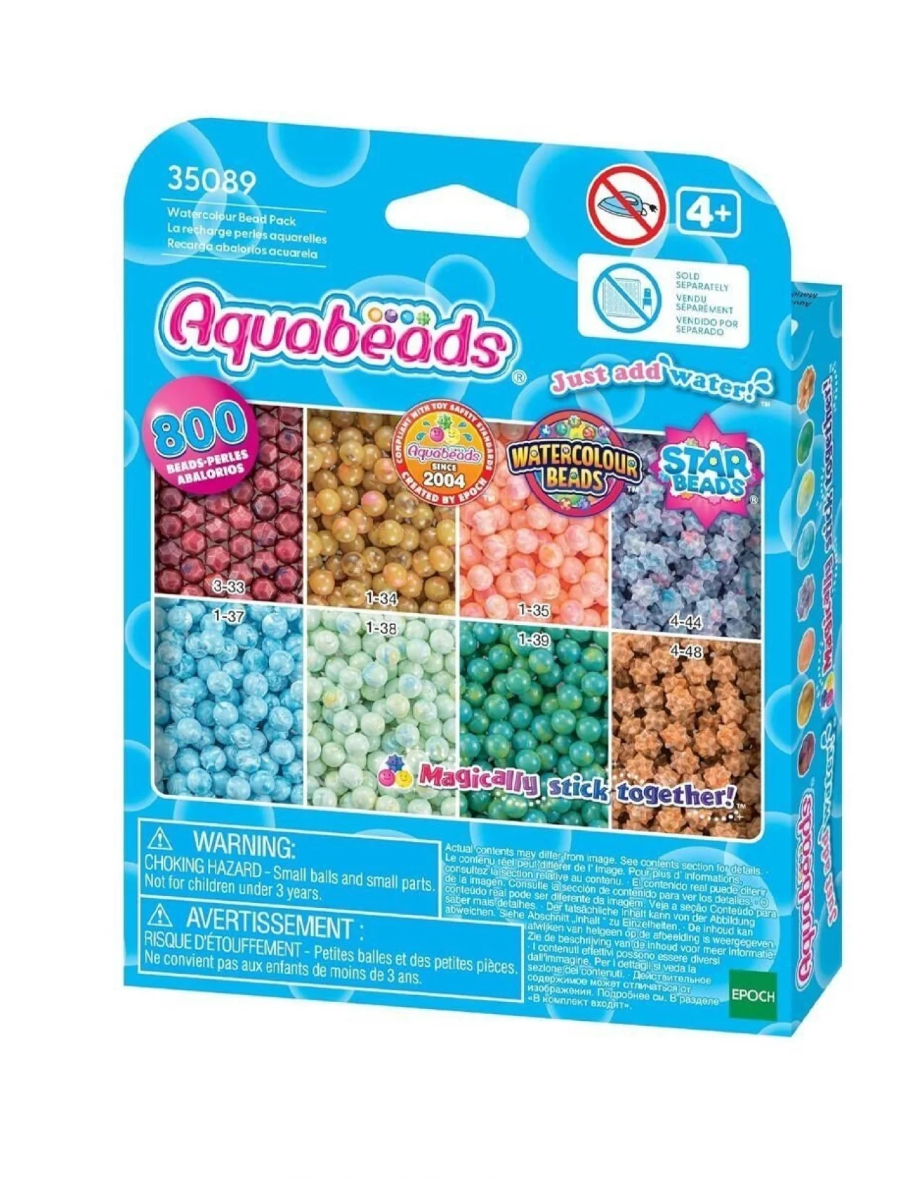 35089 AquaBeads Suluboya Renkleri Yedek Boncuk Pakedi- 800 parça +4 yaş