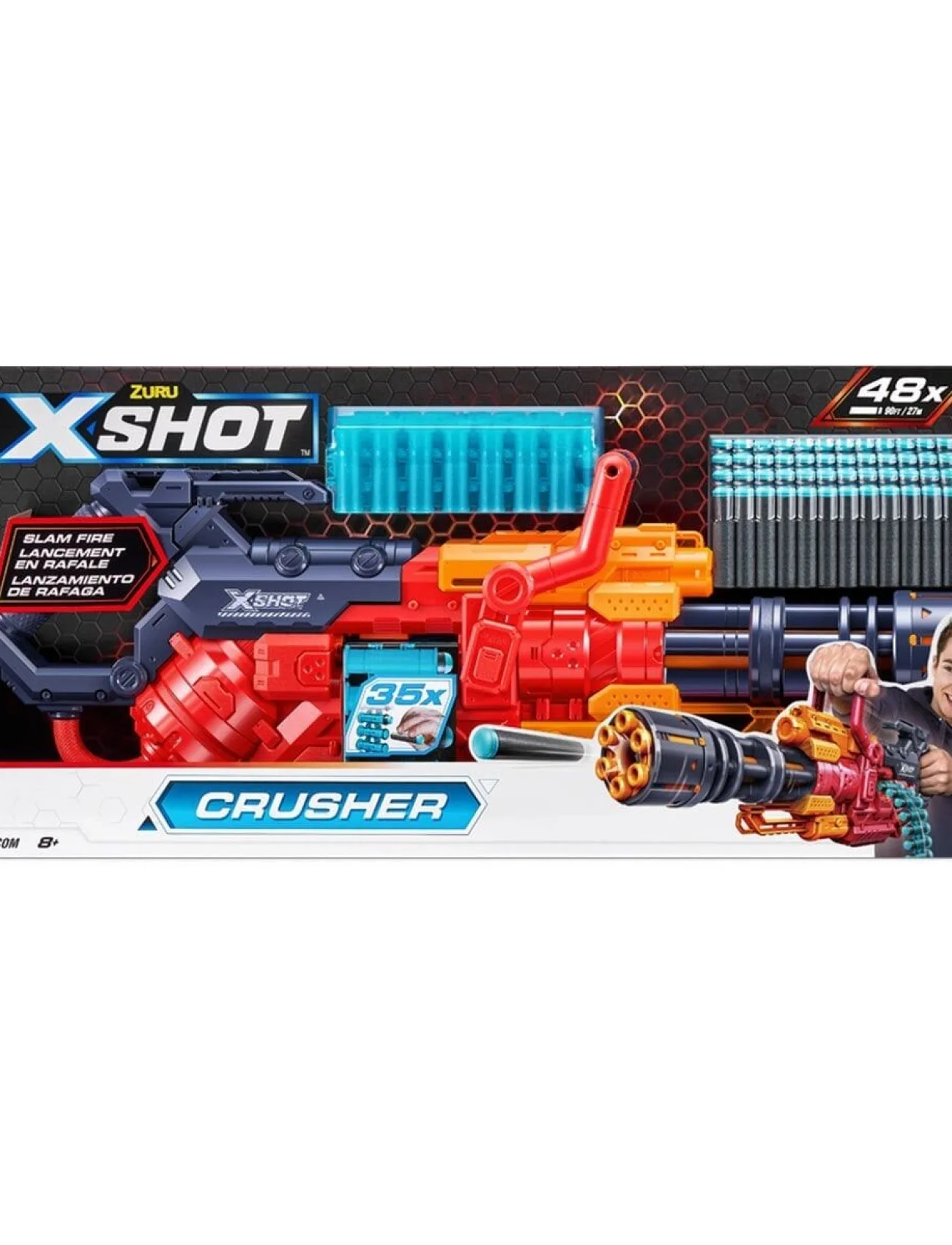 36382 Zuru X-Shot Silah Sünger Atan Excel-Crusher 48 Mermi -Sunman