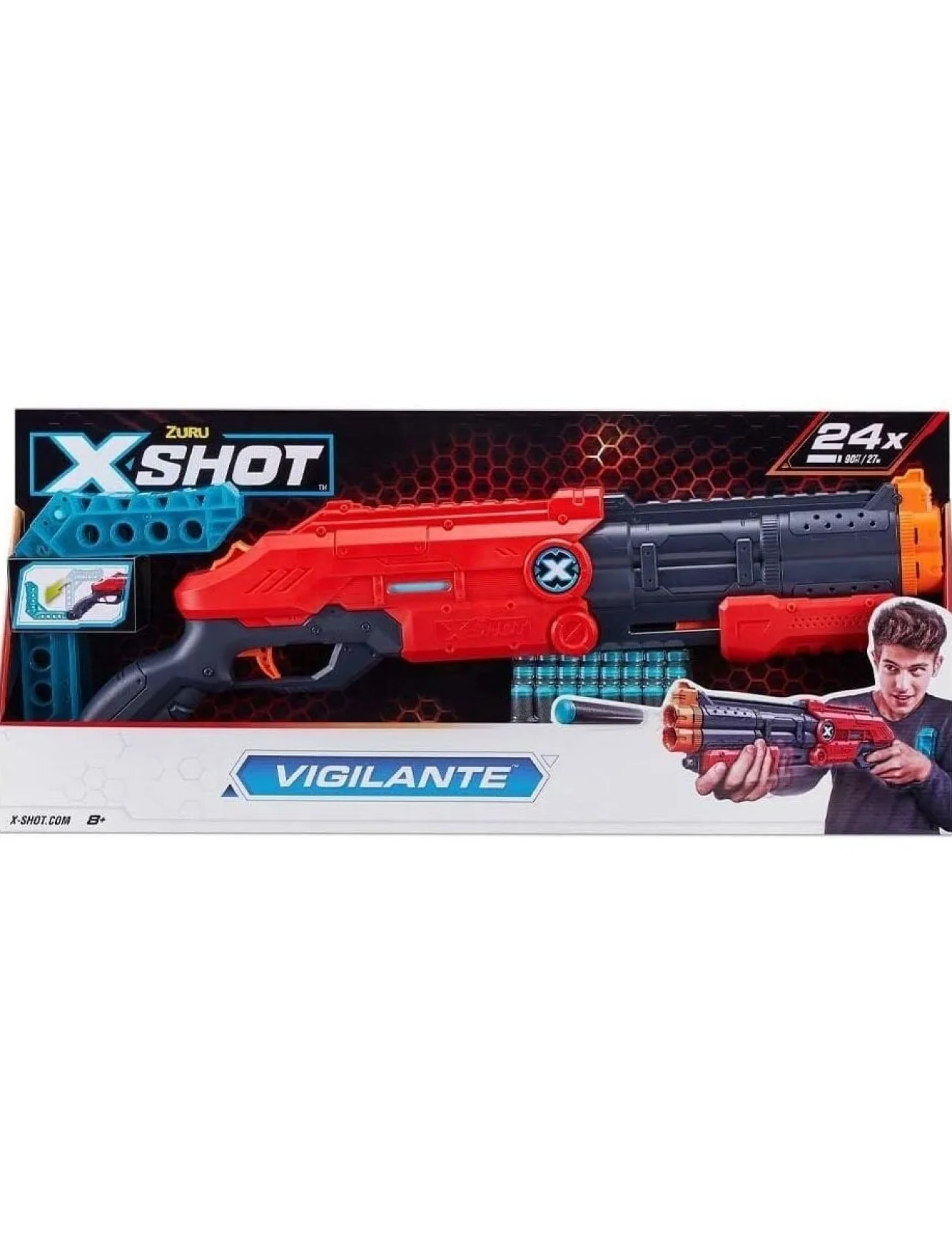 36436 Zuru X-Shot Silah Sünger Atan Excel-Vigilante 24 Mermi -Sunman