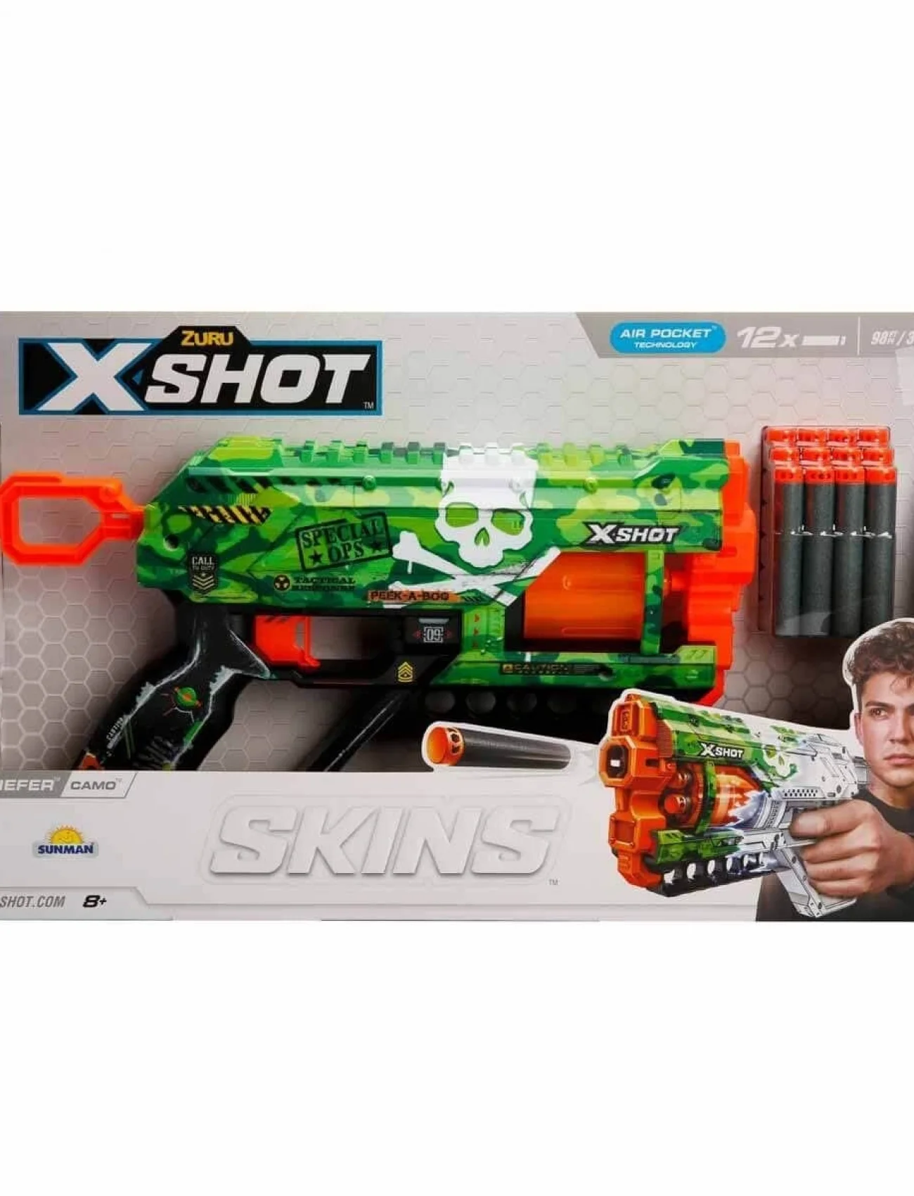 36561 X-Shot Skins Griefer 12 Mermili Sünger Dart Atan Silah 32 cm