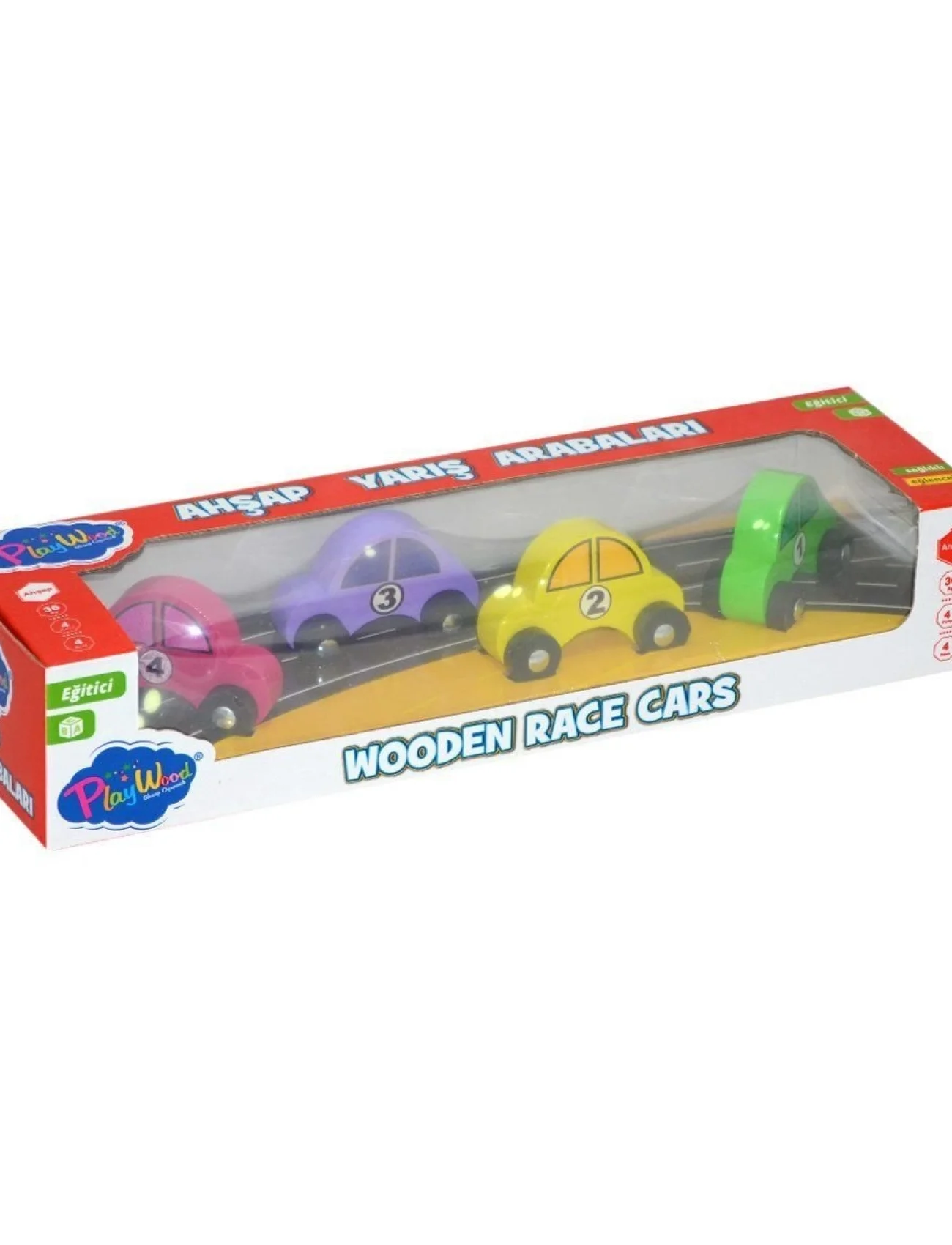 380-ONY Onyıl, Playwood Ahşap Yarış Arabası 4lü