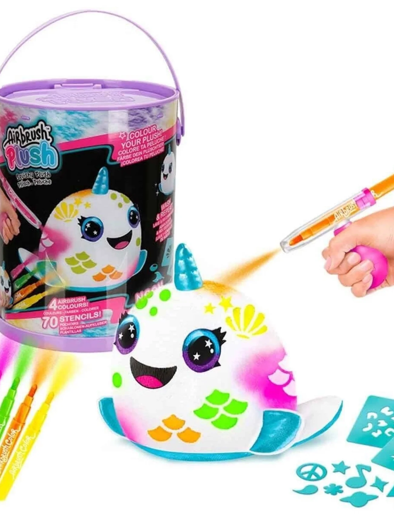 45523 Airbrush Peluş Neon Boyama Seti -Sunman