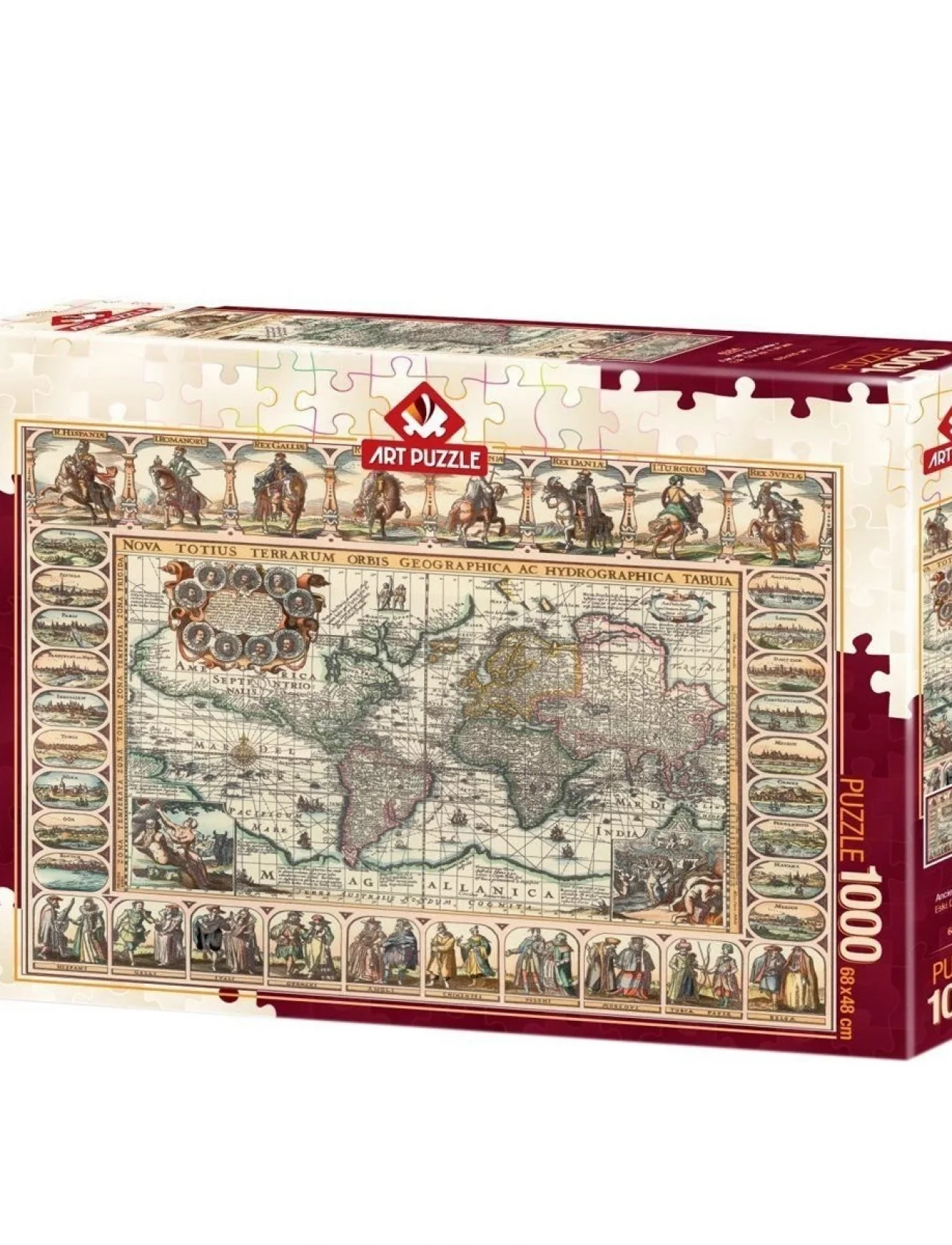 4584 Eski Dünya Haritası 1000 Parça Puzzle -Art Puzzle