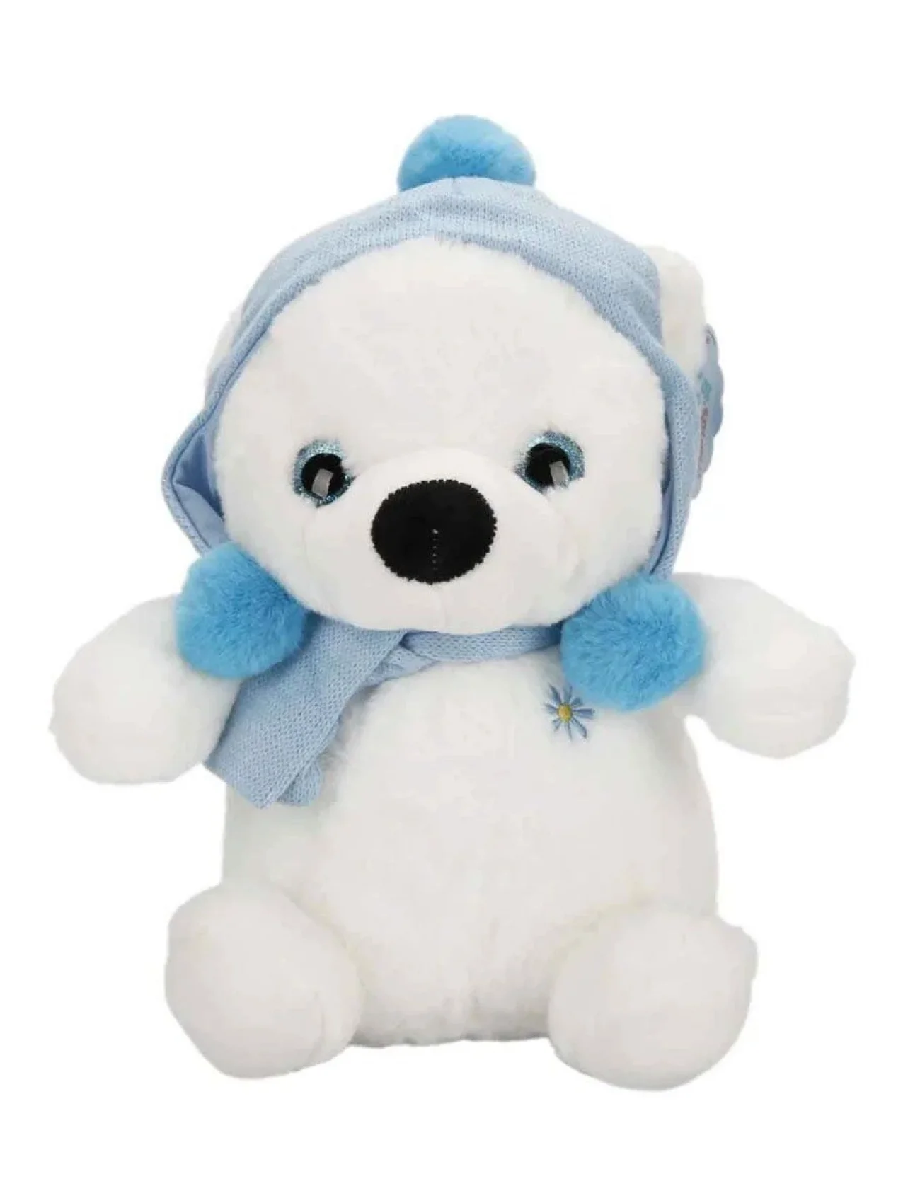 4773 Şapkalı Atkılı Kutup Ayı 30 cm -Sunman