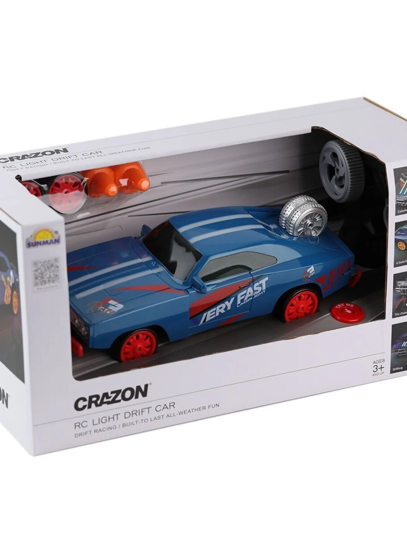 5016 SUN-YFN-CRN-RC ARABA DRİFT FF YEDEK TEKERLEK KUKALI IŞIKLI 7 4V USB 2A