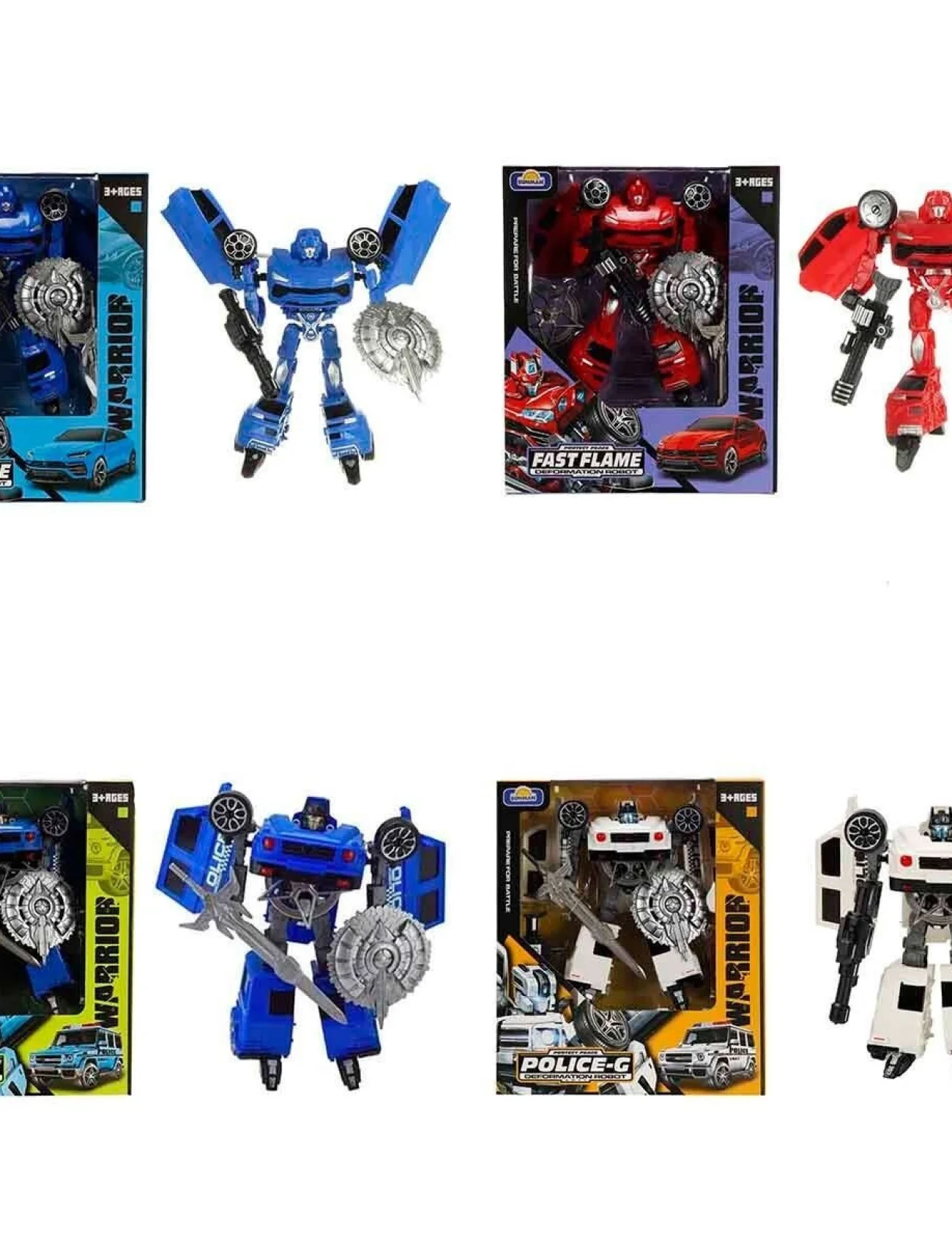 5039 SUN-YFN-ROBOT TRANSFORMER POLICE-G/FAST FLAME 2R 2A