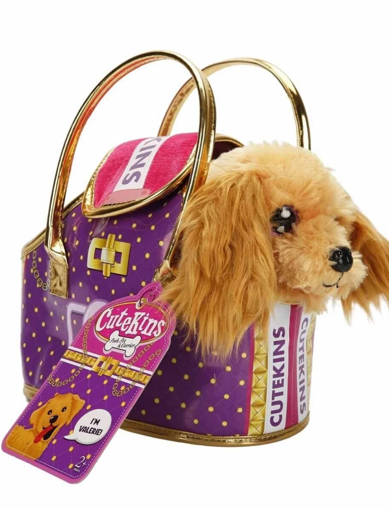 50585 Cutekins Taşıma Çantalı Peluş Köpek -Sunman