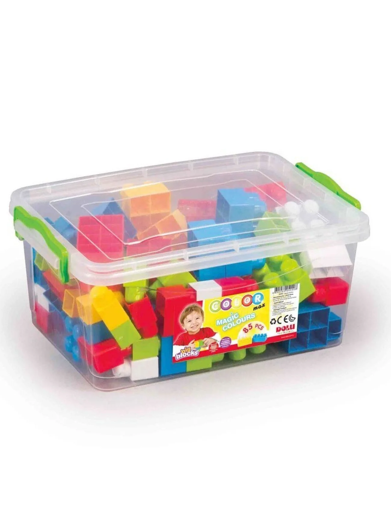 5090 Sandıkta Büyük Renkli Bloklar 85 Parça -Dolu