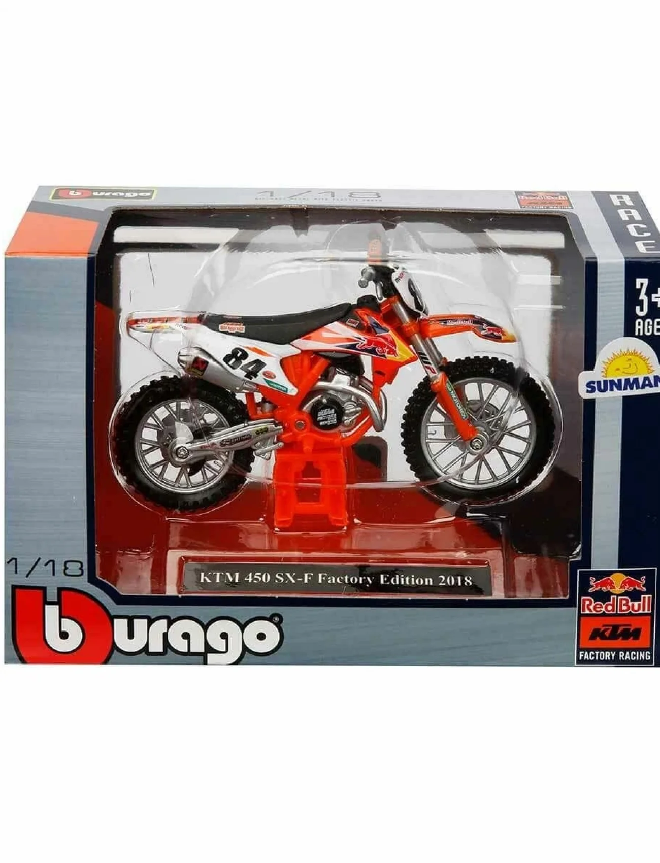 51070 SUN-BUR-1:18 Motor Red Bull KTM 450 2 Asorti - Sunman